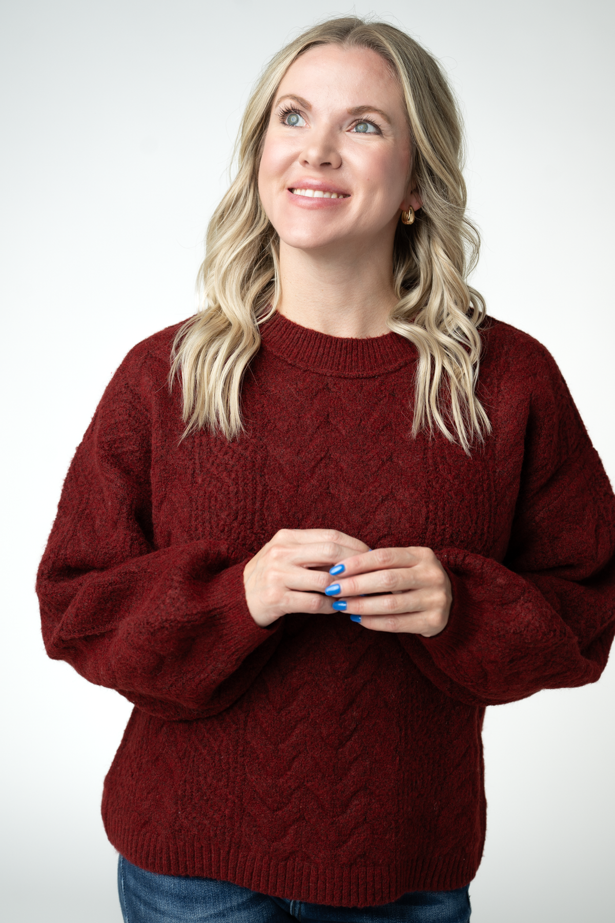 Michelle Mae Dakota Sweater - Burgundy