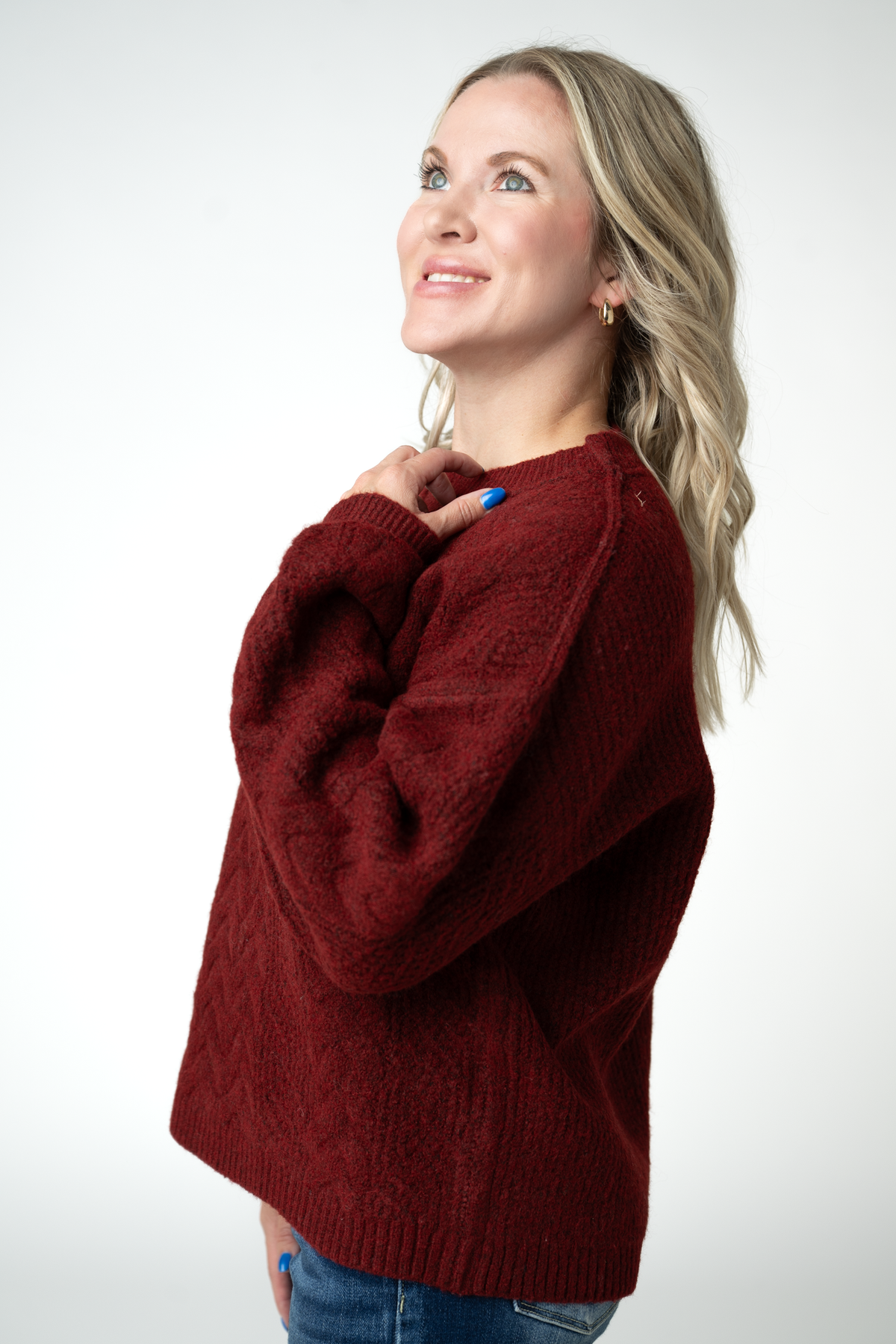 Michelle Mae Dakota Sweater - Burgundy