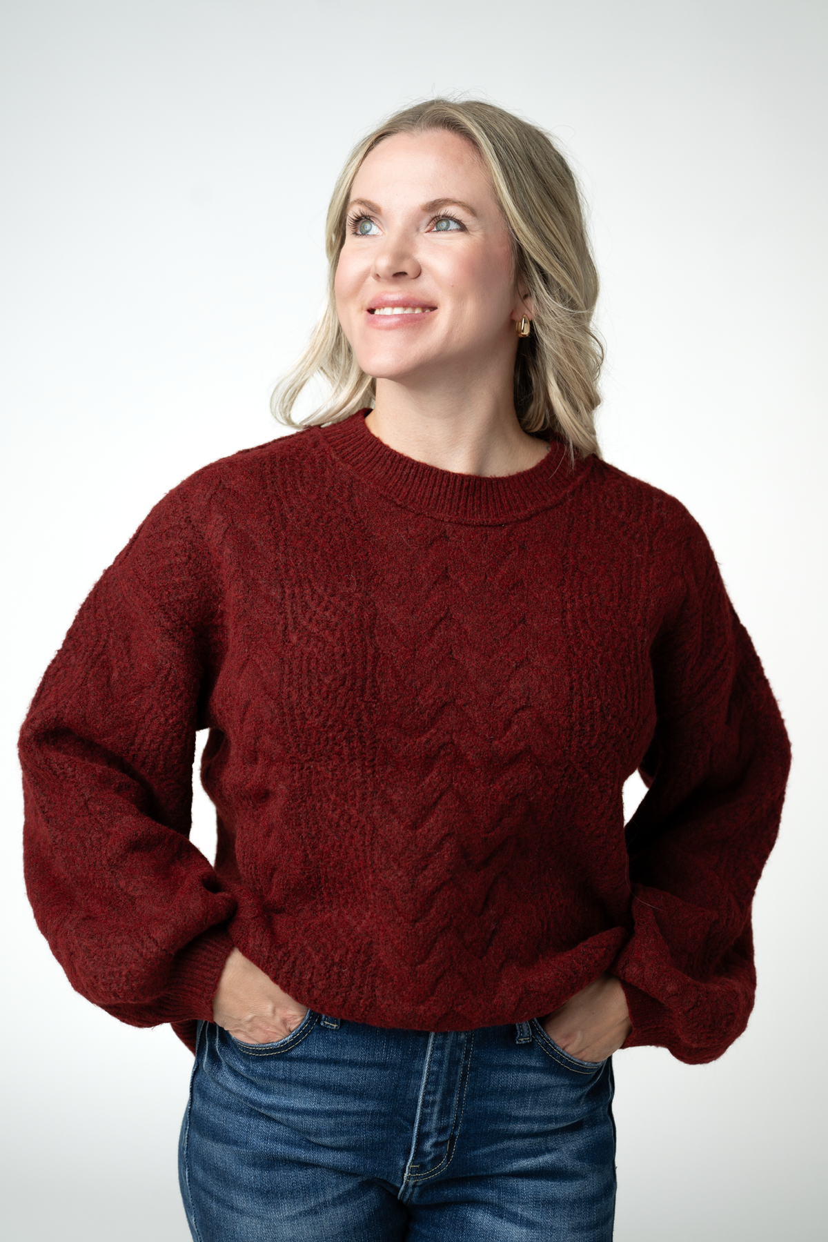 Michelle Mae Dakota Sweater - Burgundy