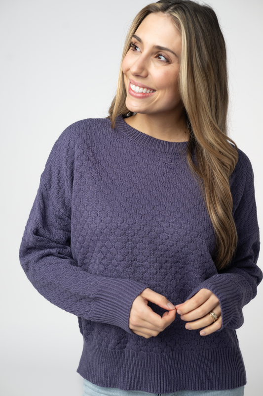 Michelle Mae Gianna Pullover Sweater - Slate Blurple