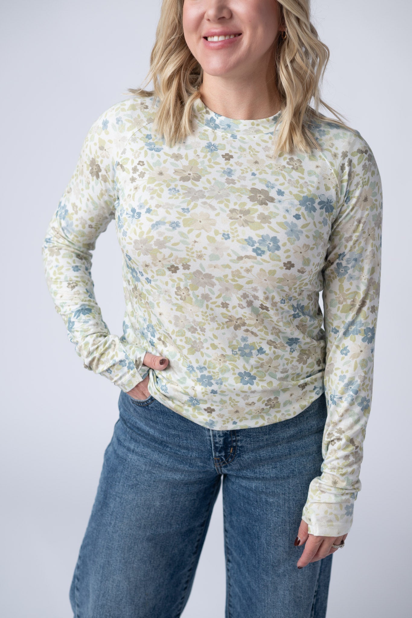 Michelle Mae Blair Long Sleeve Top - Spring Meadows