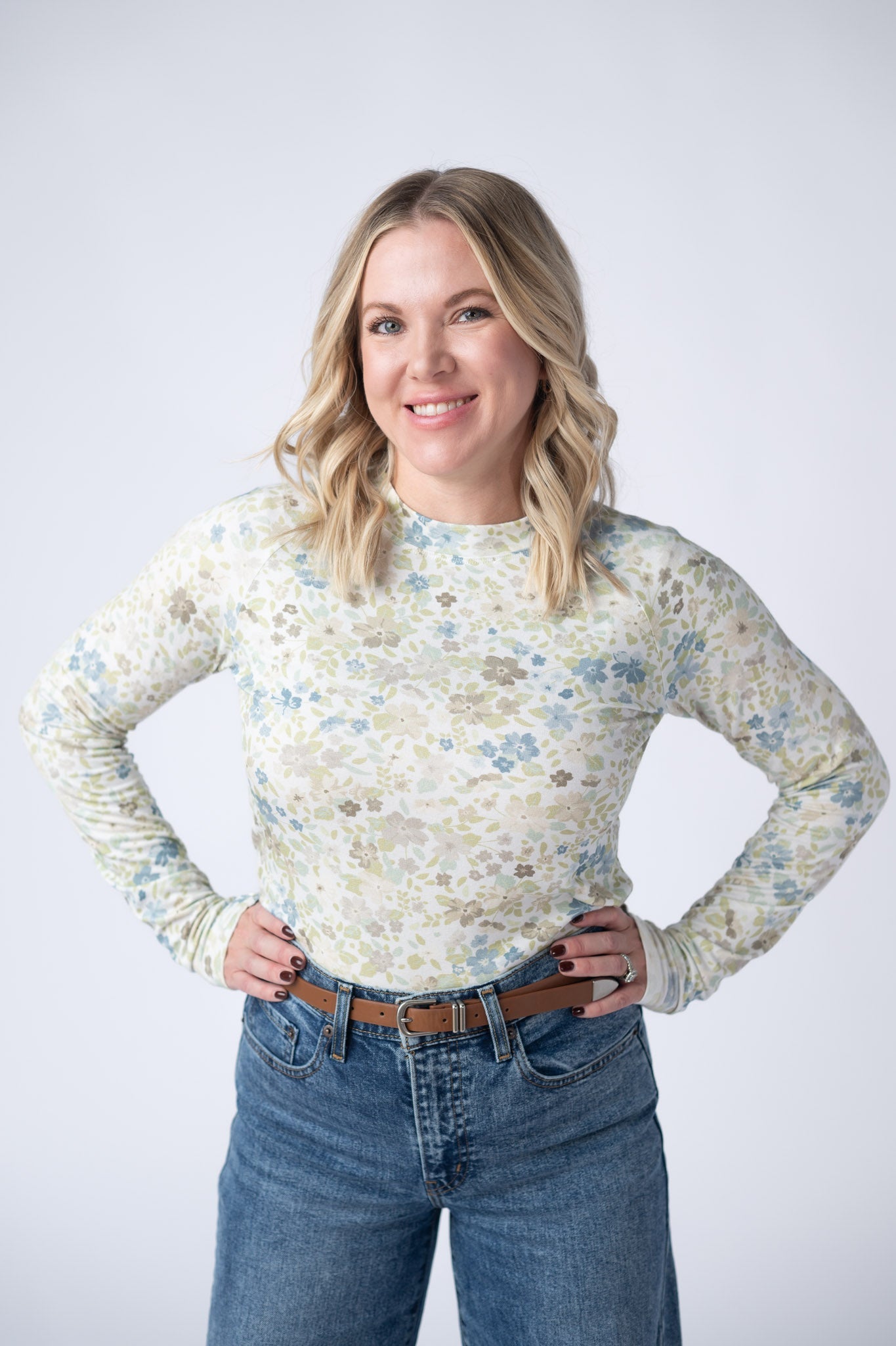 Michelle Mae Blair Long Sleeve Top - Spring Meadows