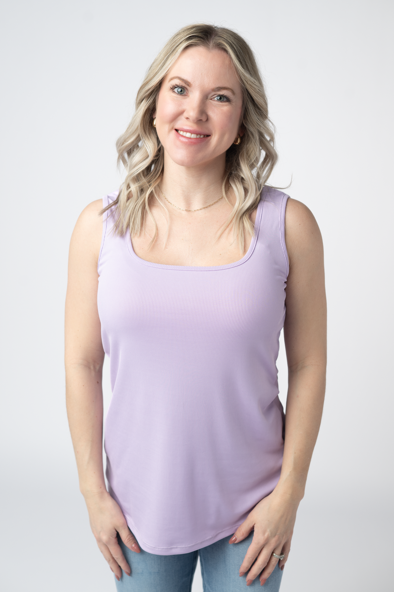 Michelle Mae Rachel Ribbed Tank -  Lavender