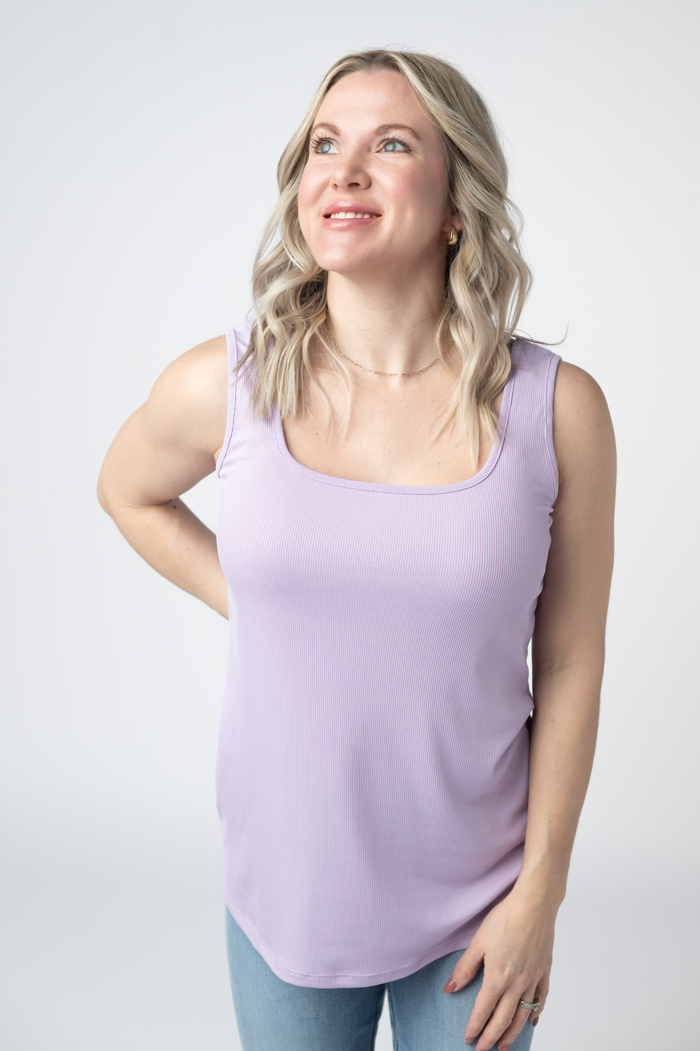Michelle Mae Rachel Ribbed Tank -  Lavender