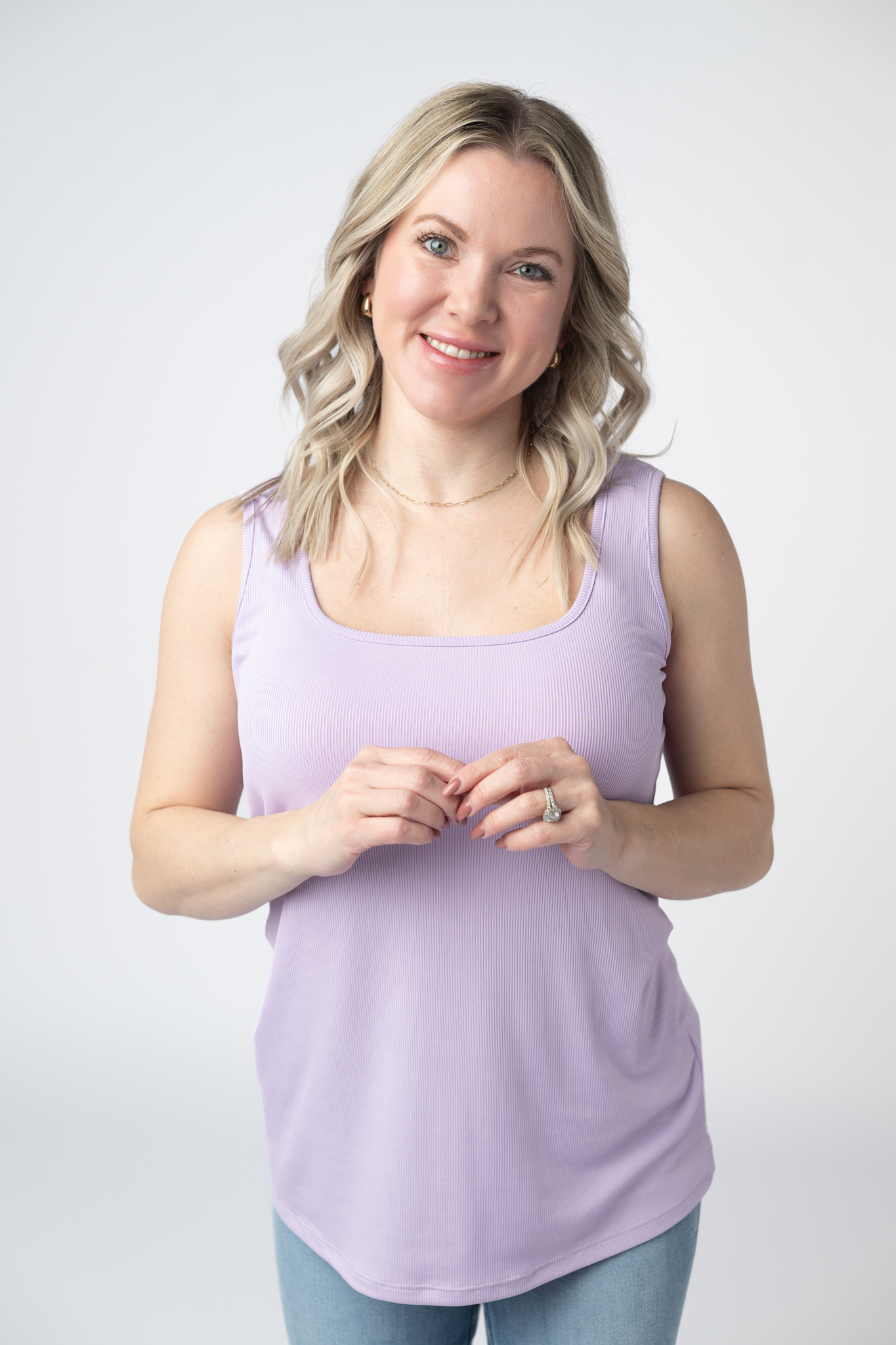 Michelle Mae Rachel Ribbed Tank -  Lavender