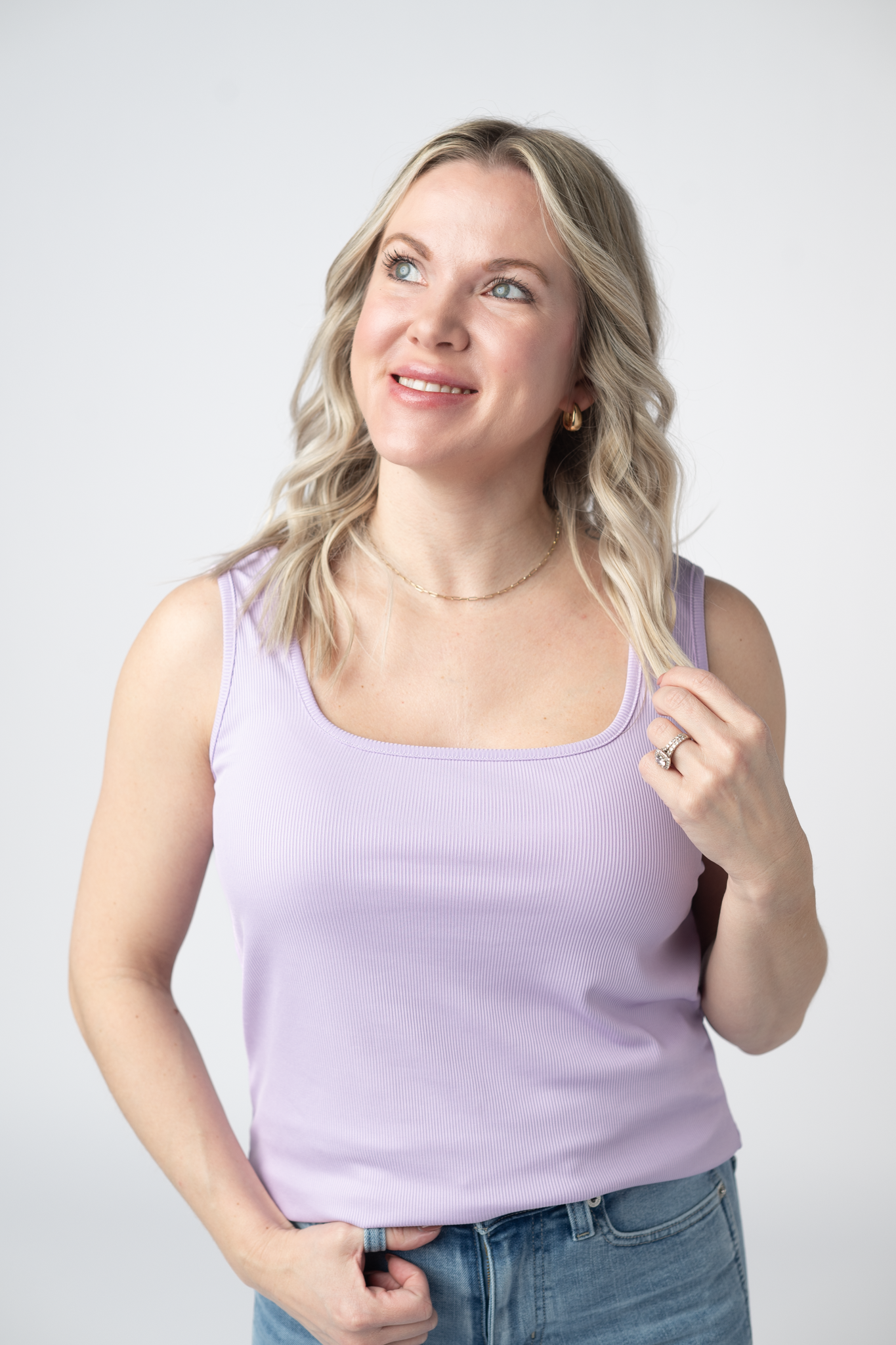 Michelle Mae Rachel Ribbed Tank -  Lavender