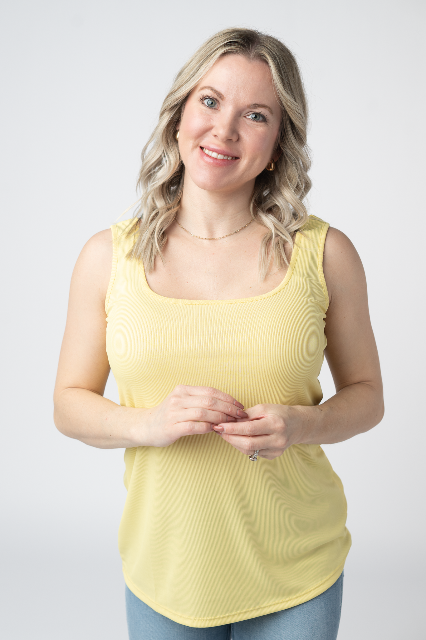 Michelle Mae Rachel Ribbed Tank - Yellow
