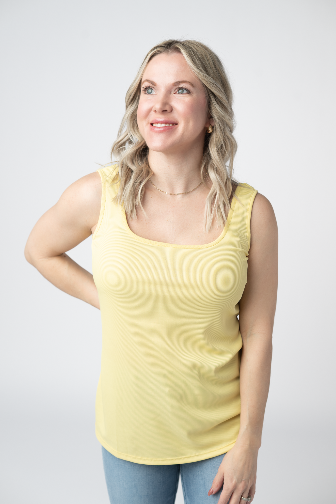 Michelle Mae Rachel Ribbed Tank - Yellow