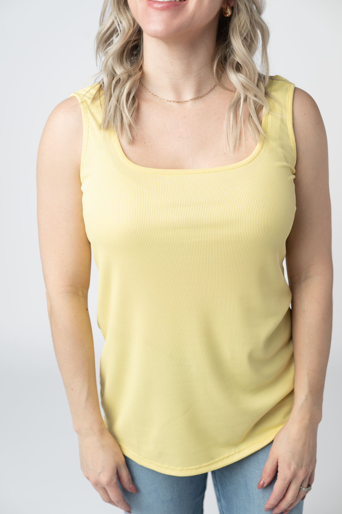 Michelle Mae Rachel Ribbed Tank - Yellow