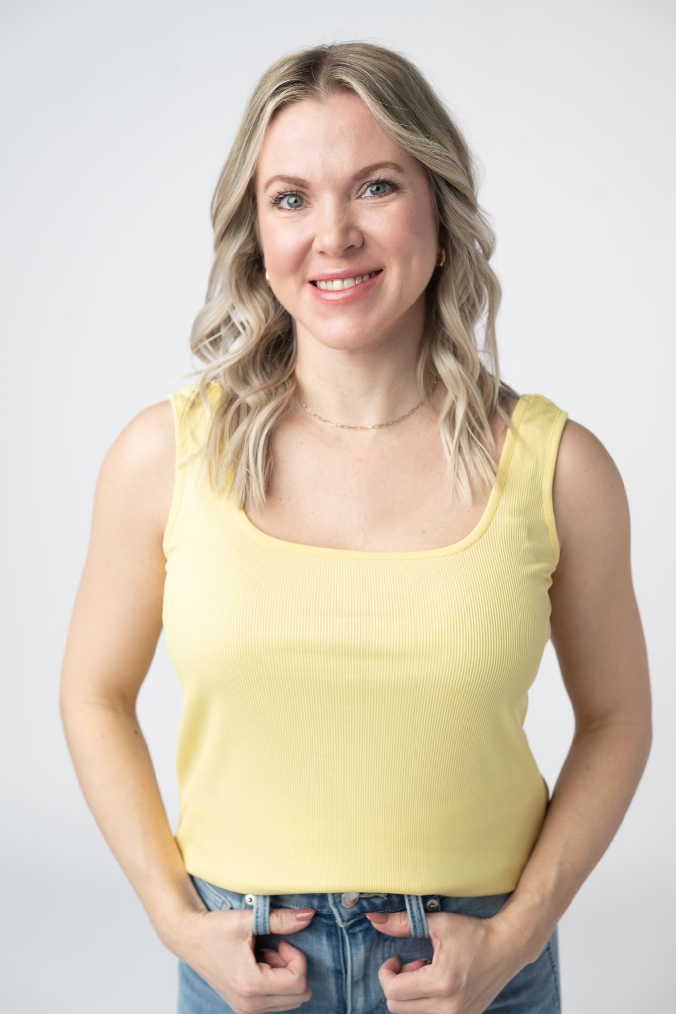Michelle Mae Rachel Ribbed Tank - Yellow
