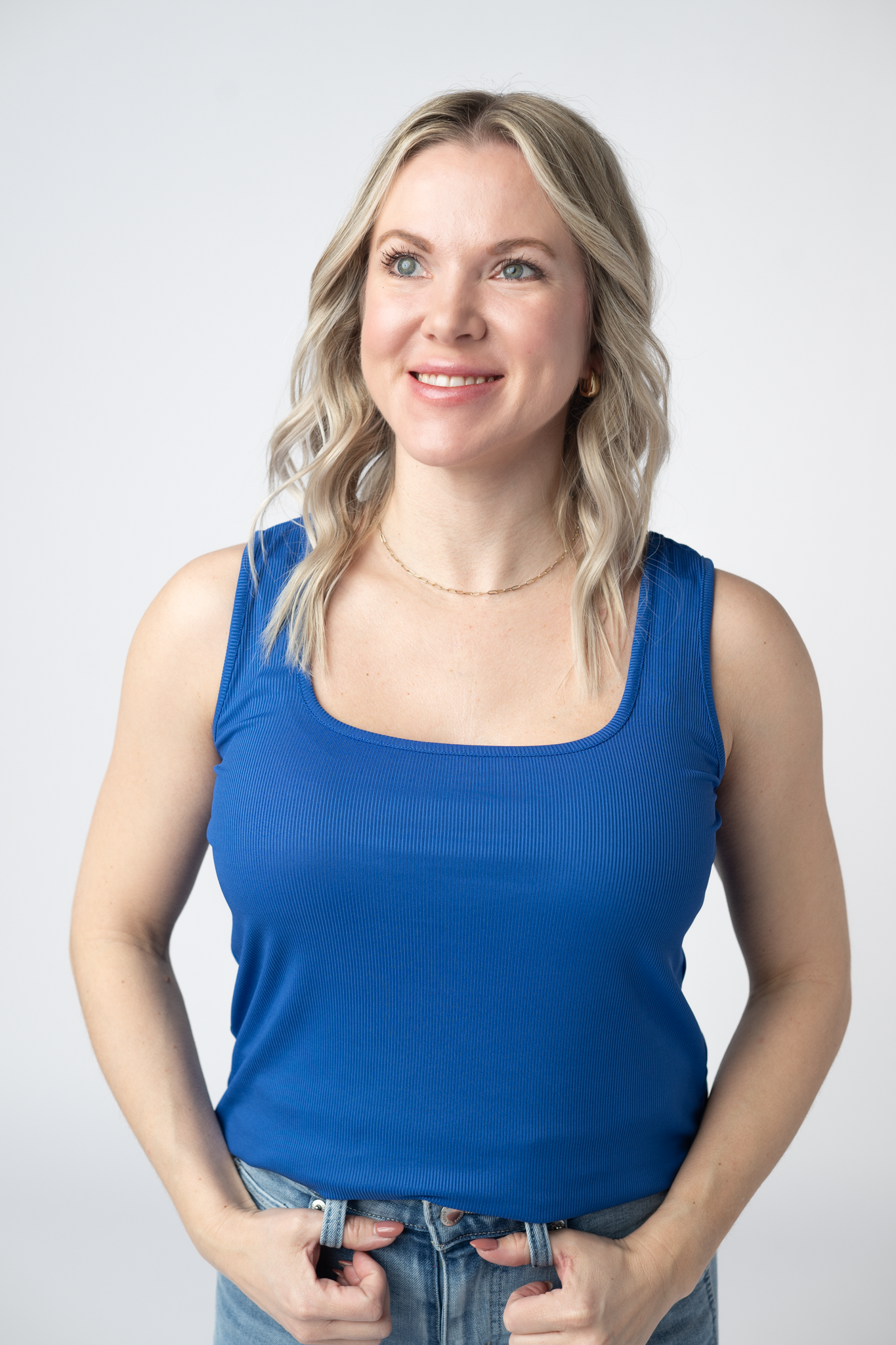 Michelle Mae Rachel Ribbed Tank - Royal Blue