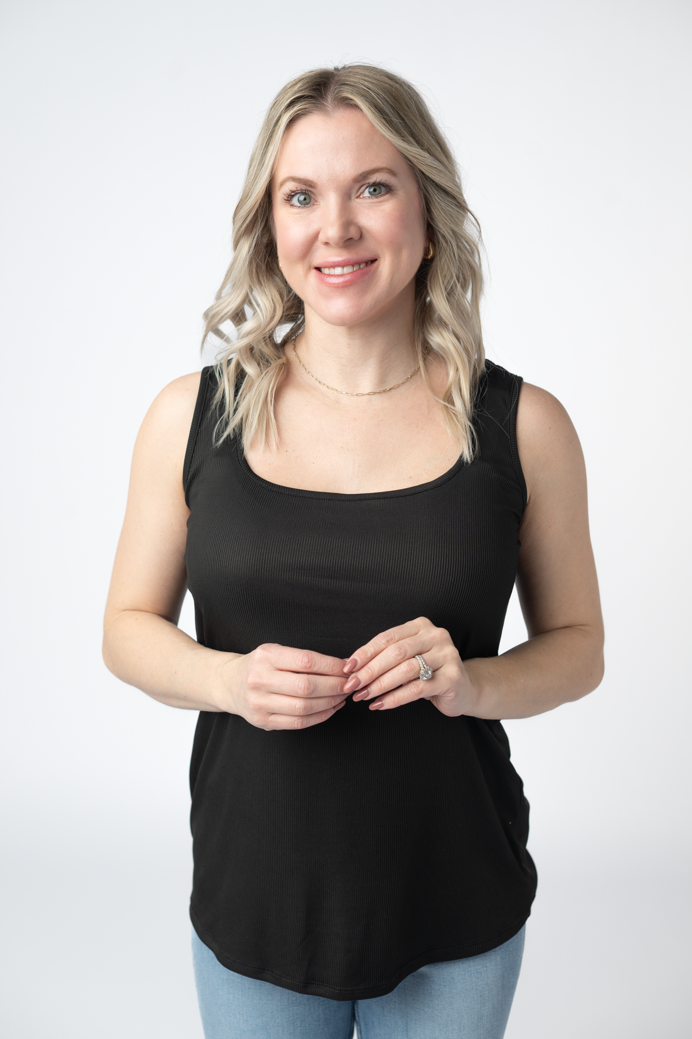 Michelle Mae Rachel Ribbed Tank - Black