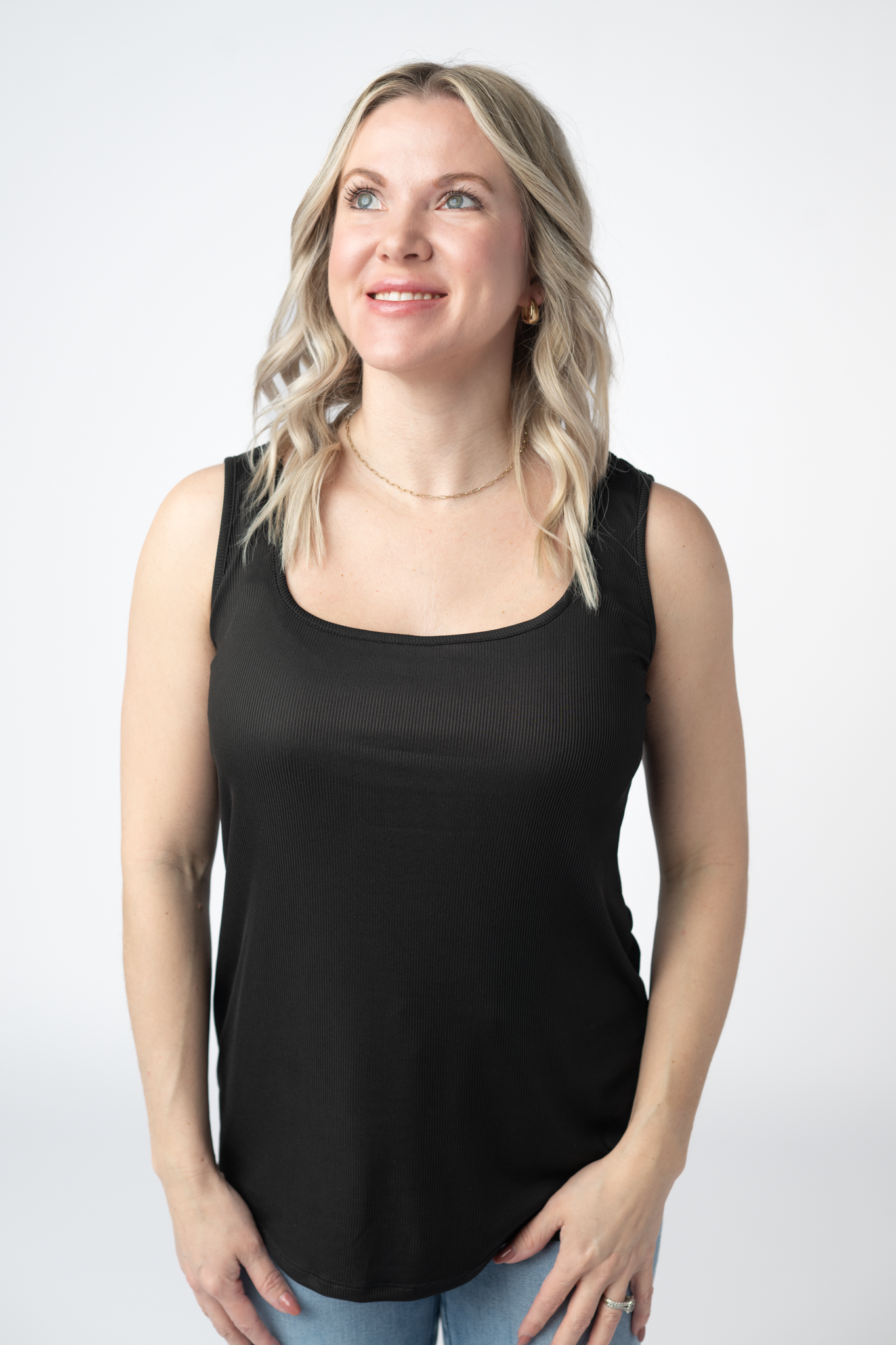 Michelle Mae Rachel Ribbed Tank - Black