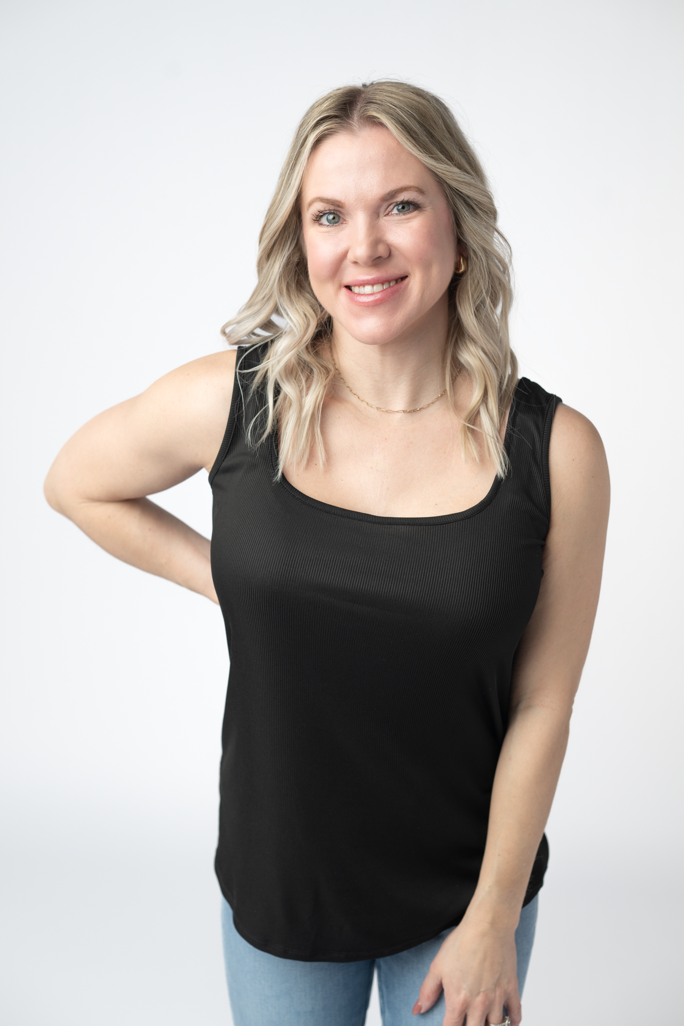 Michelle Mae Rachel Ribbed Tank - Black