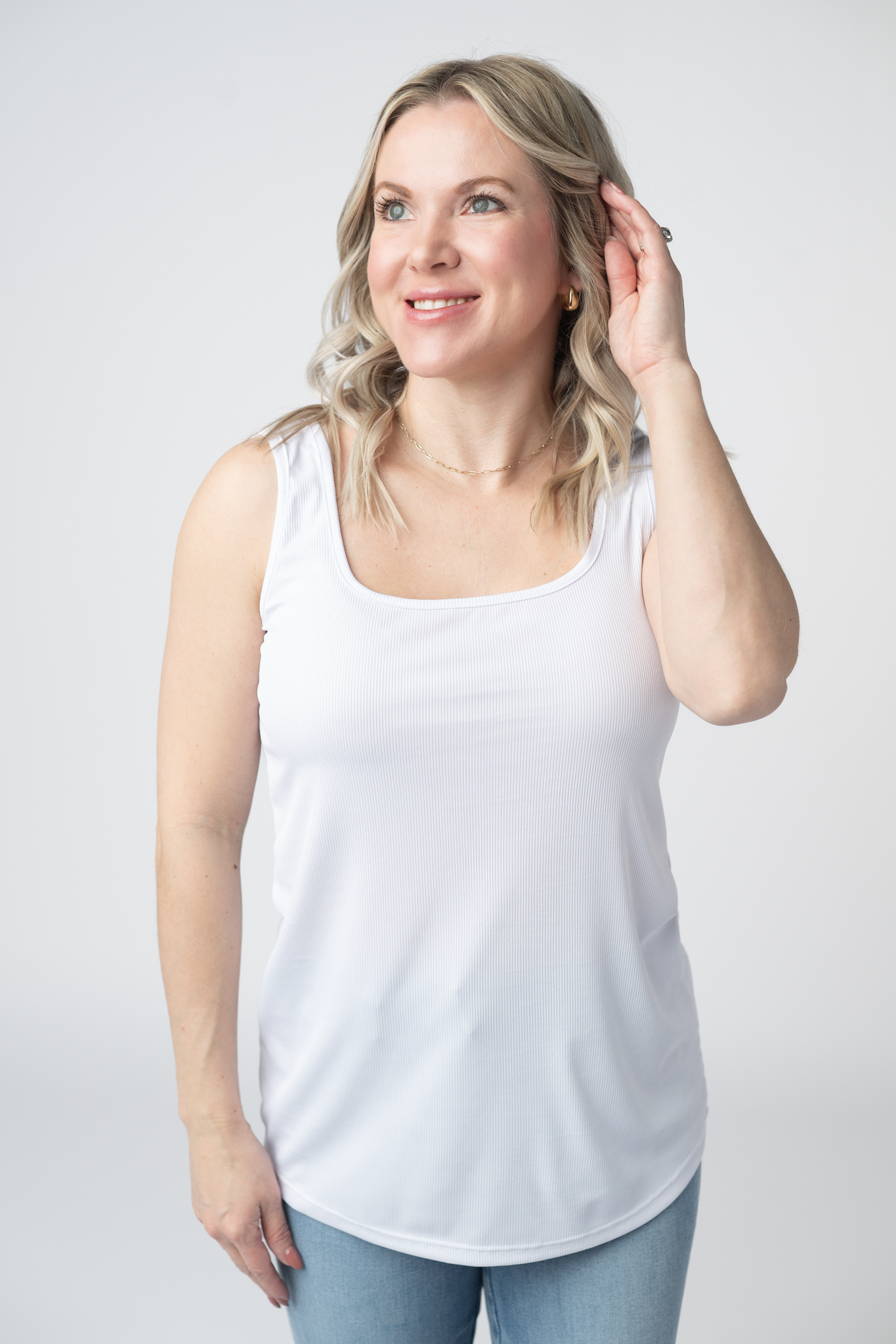 Michelle Mae Rachel Ribbed Tank - White