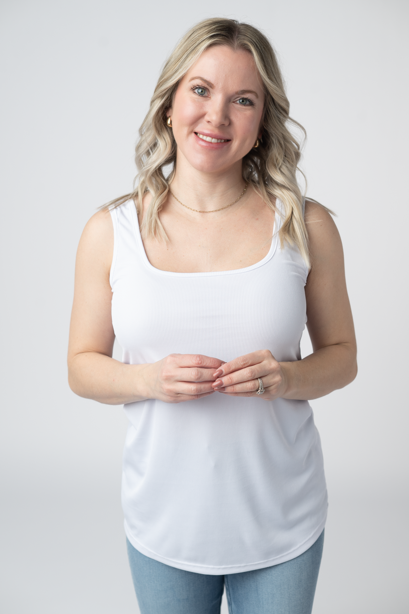 Michelle Mae Rachel Ribbed Tank - White
