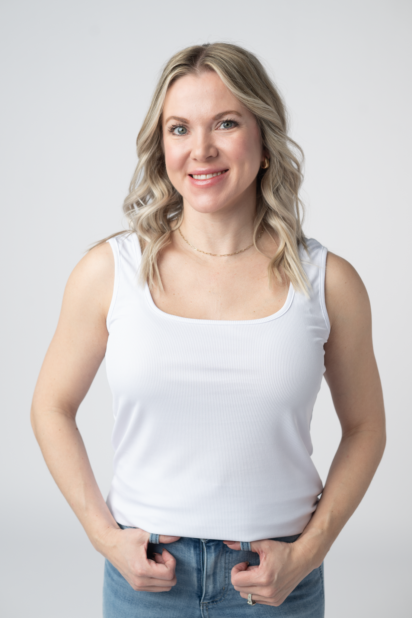 Michelle Mae Rachel Ribbed Tank - White