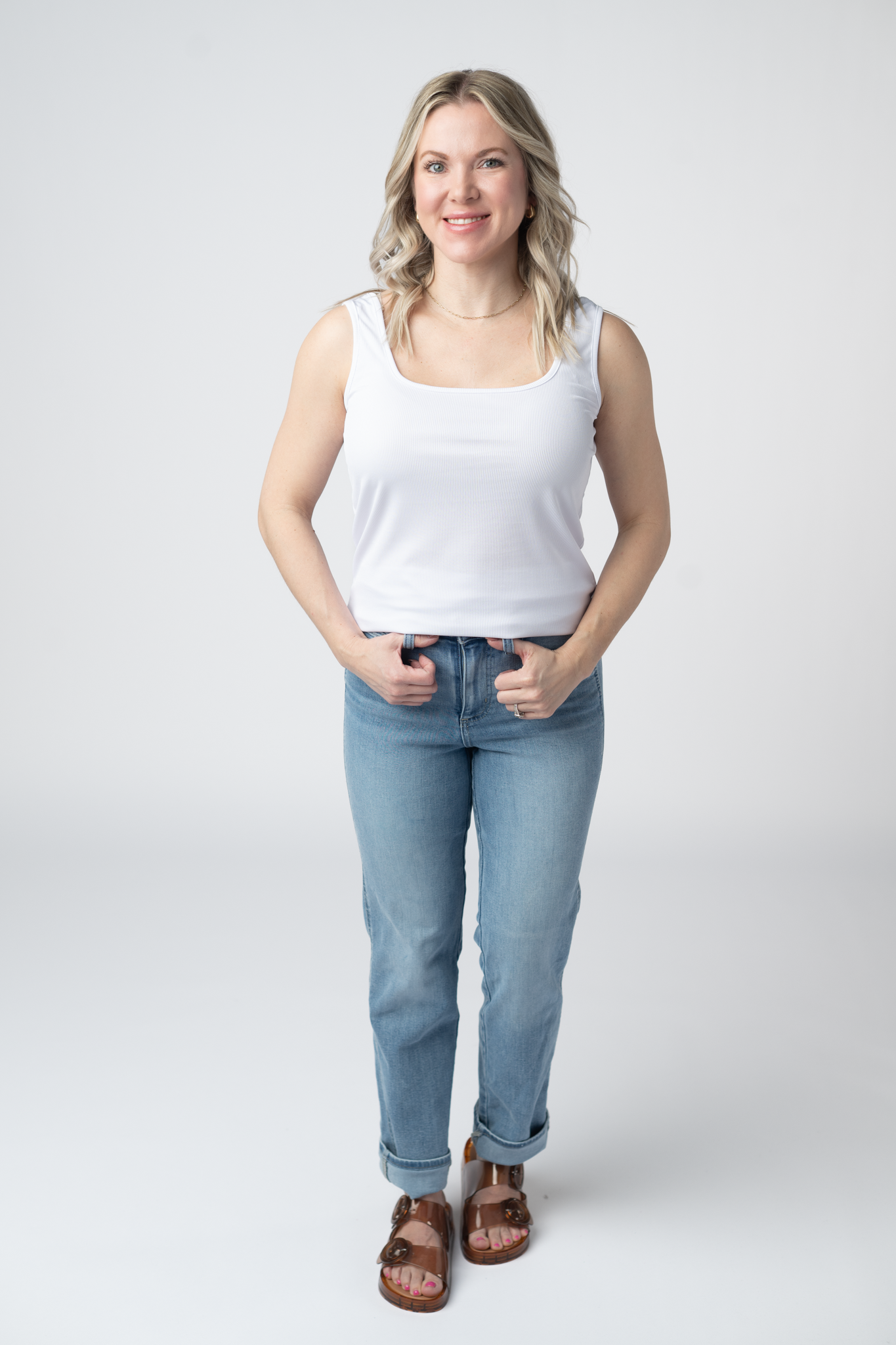 Michelle Mae Rachel Ribbed Tank - White