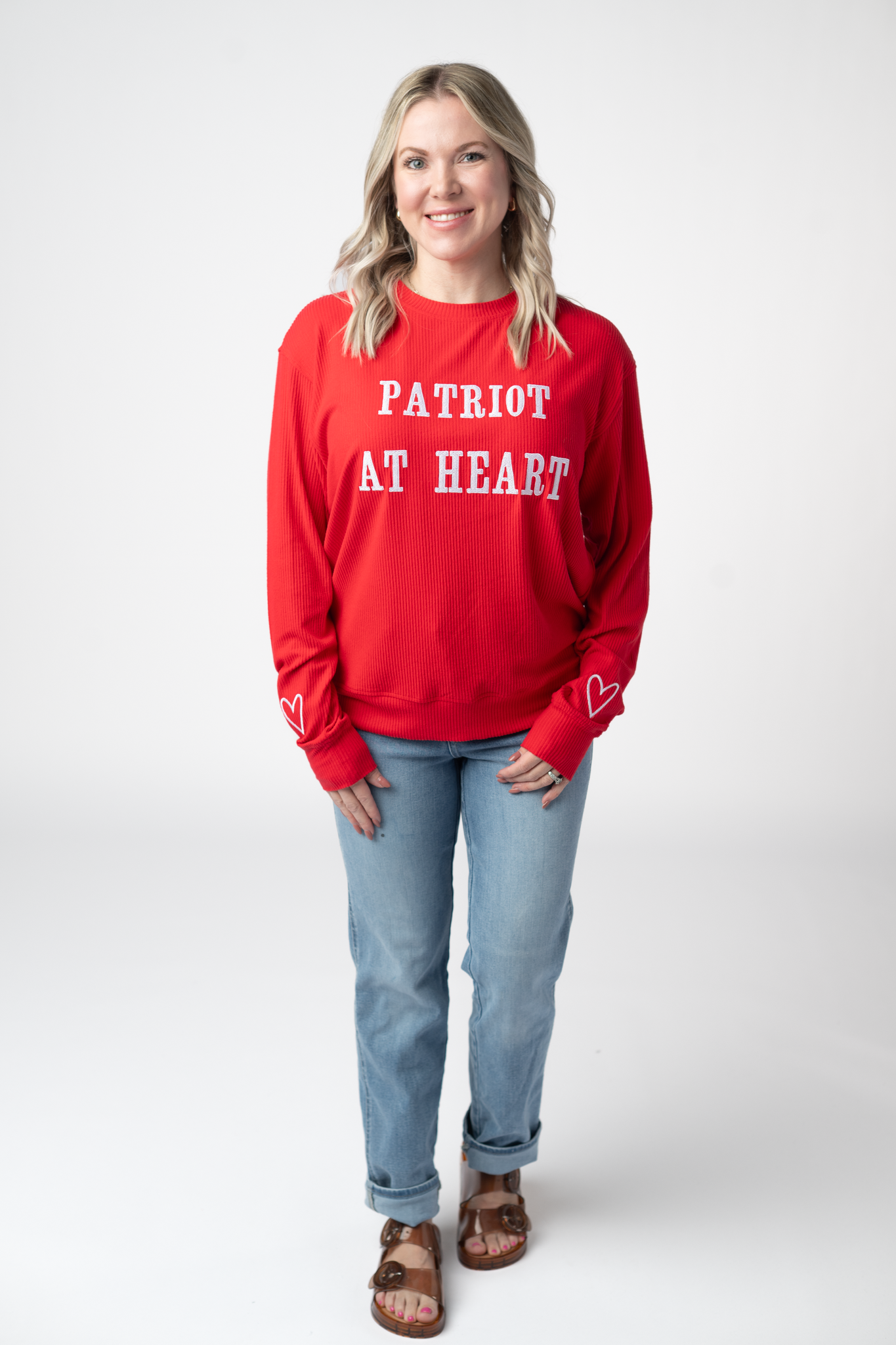 Michelle Mae Corrine Embroidered Pullover Top - Patriot at Heart