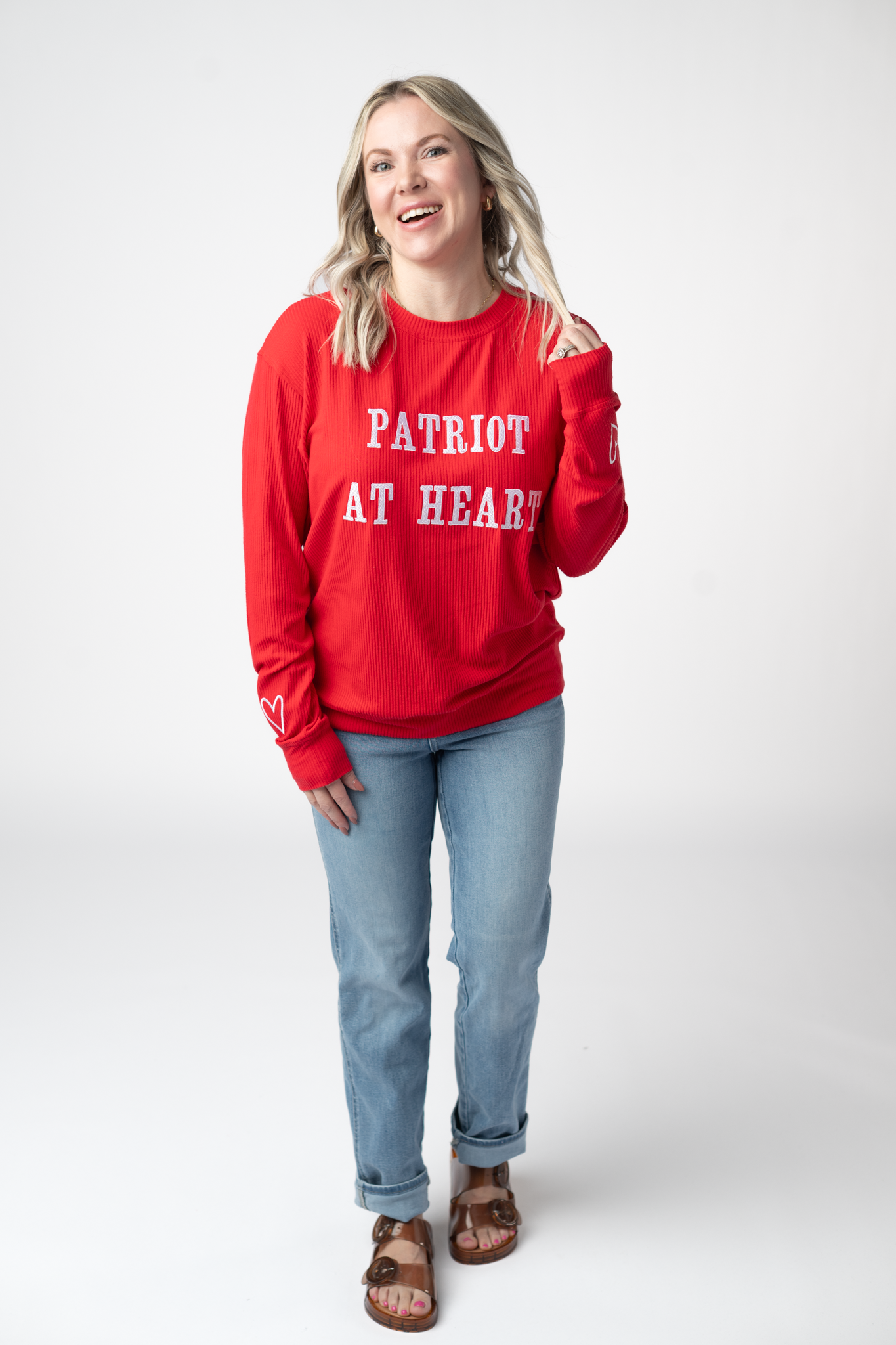 Michelle Mae Corrine Embroidered Pullover Top - Patriot at Heart