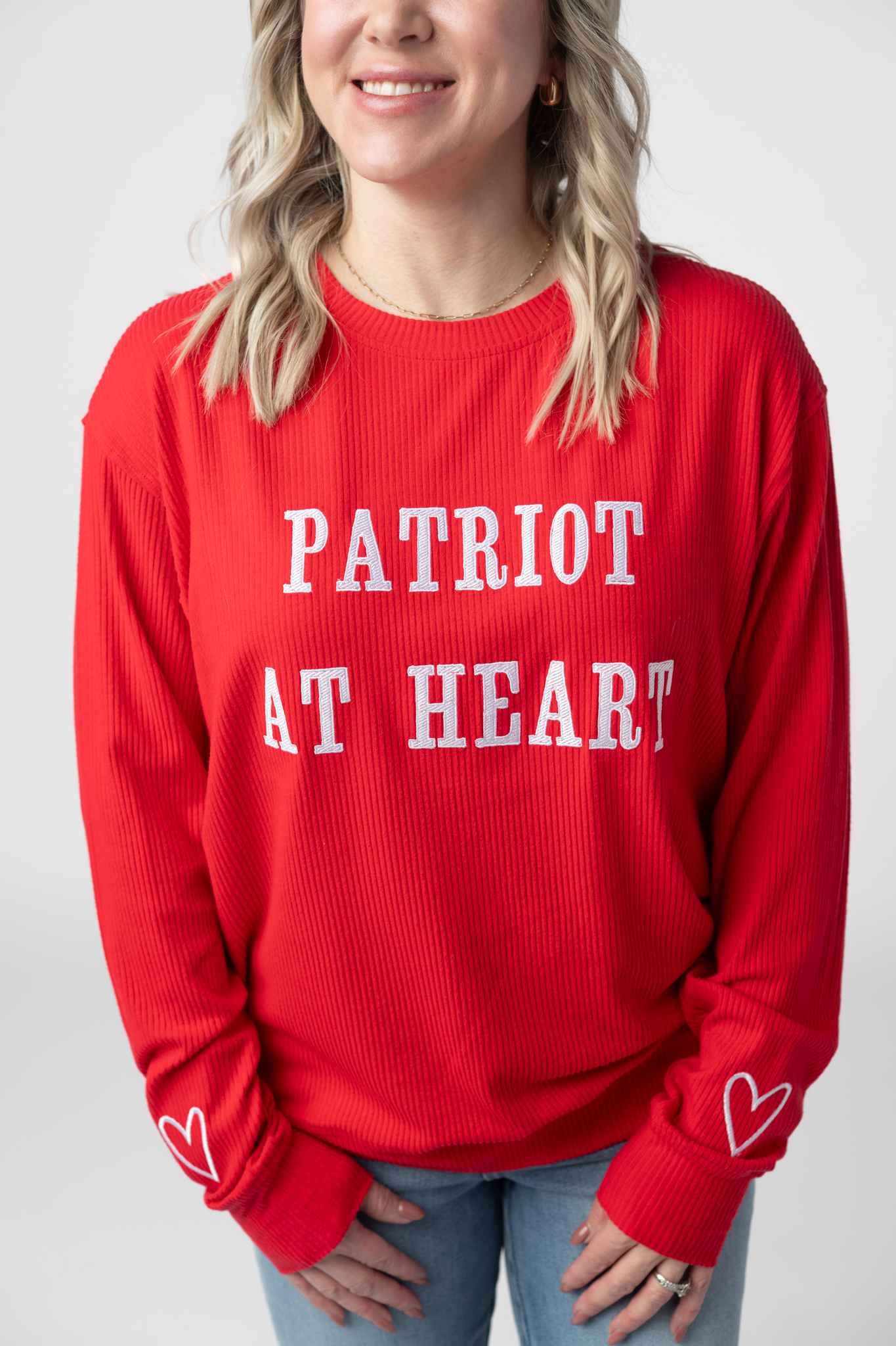 Michelle Mae Corrine Embroidered Pullover Top - Patriot at Heart