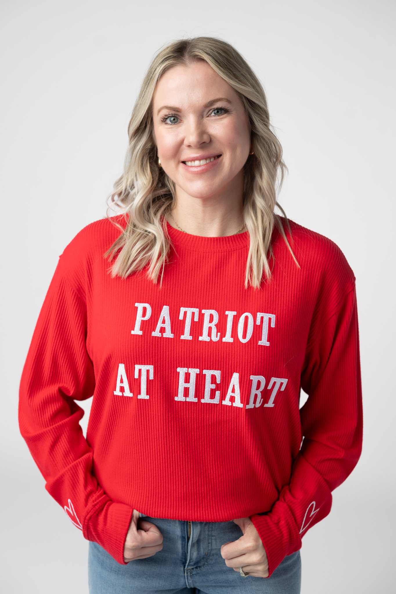 Michelle Mae Corrine Embroidered Pullover Top - Patriot at Heart