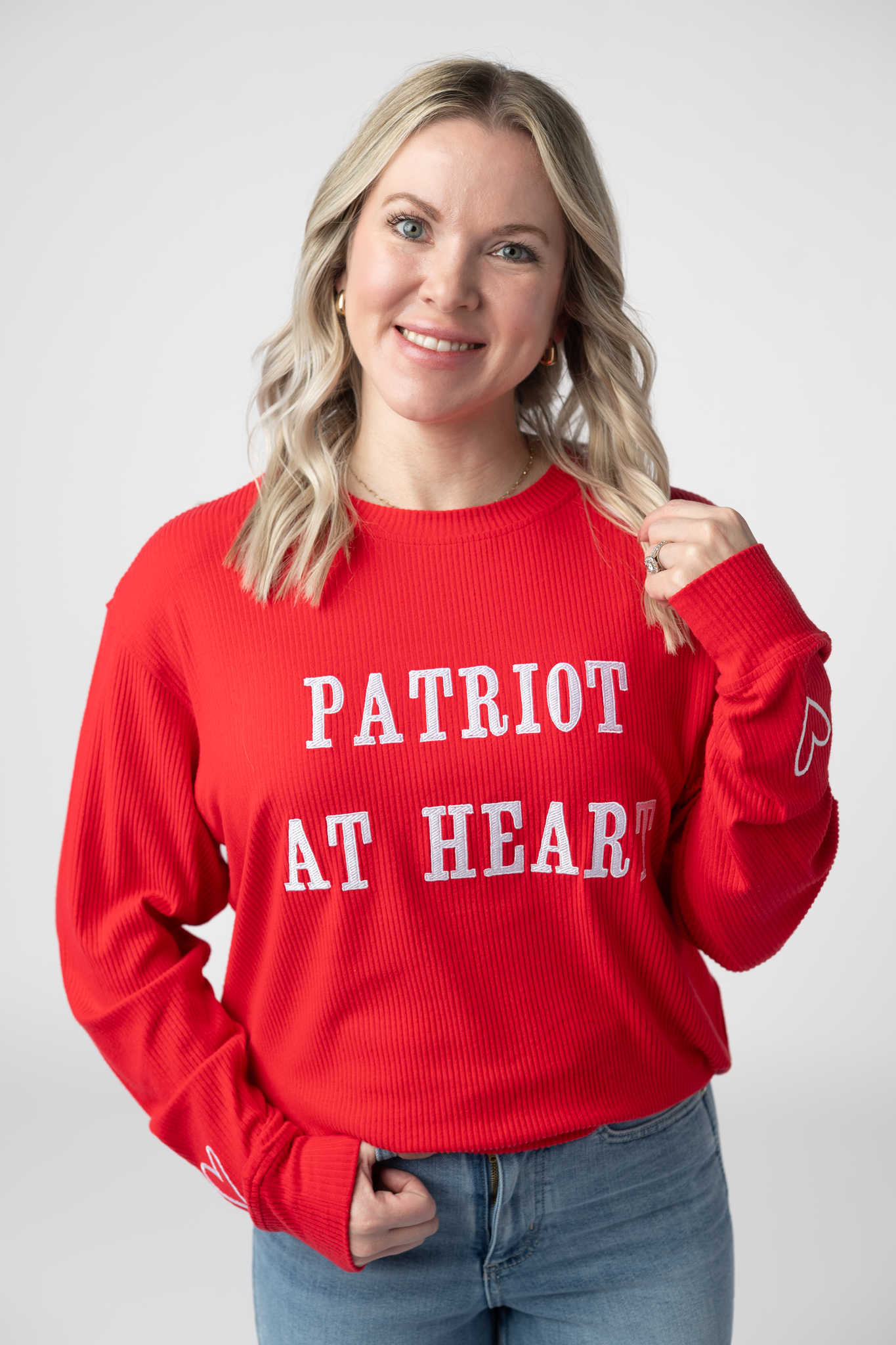 Michelle Mae Corrine Embroidered Pullover Top - Patriot at Heart
