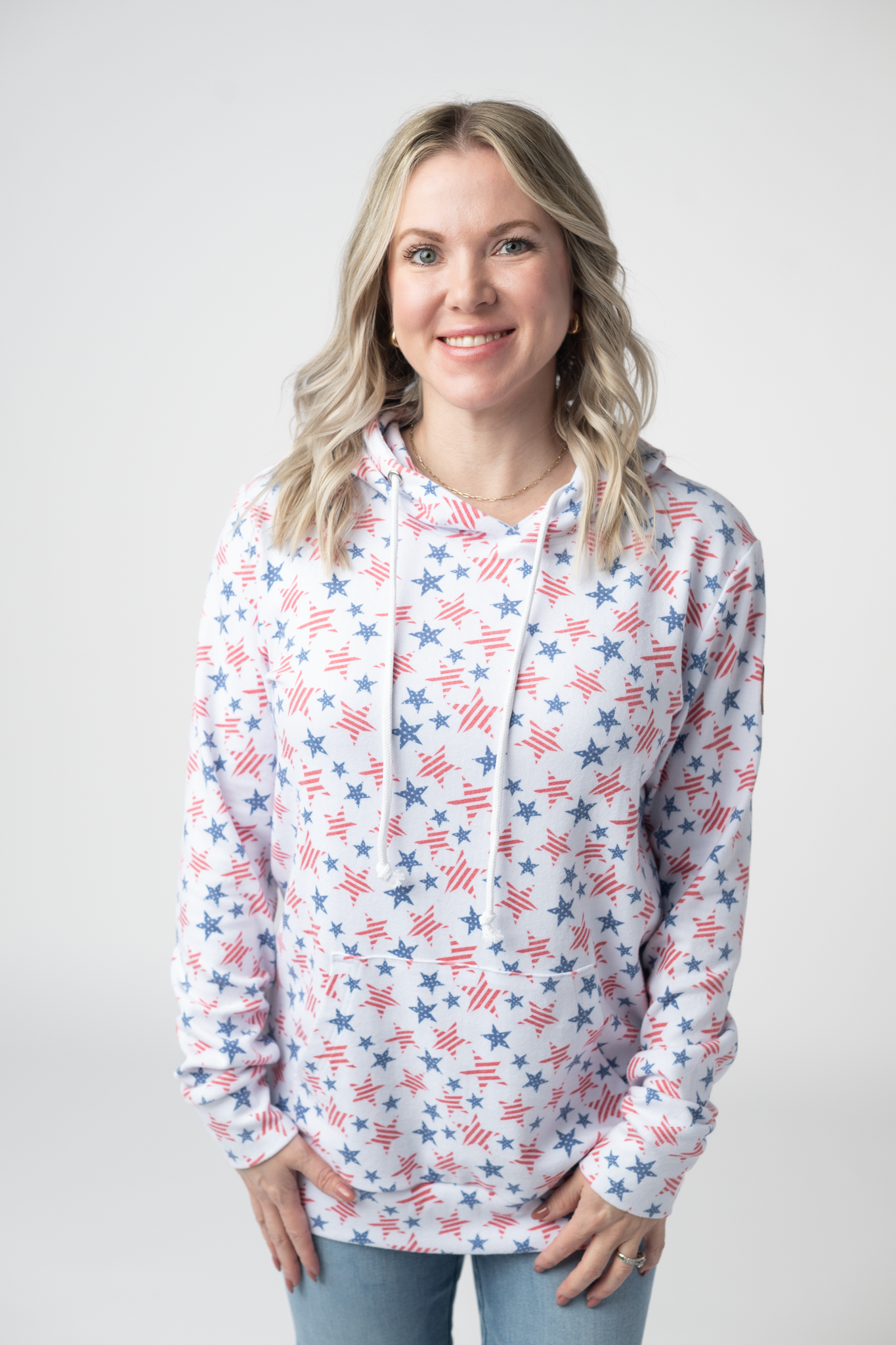 Michelle Mae Hailey Pullover Hoodie - American Stars and Stripes