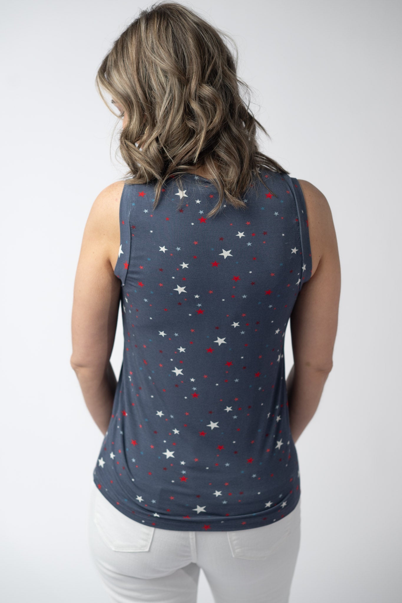Michelle Mae Noelle Tank - Navy Liberty Stars