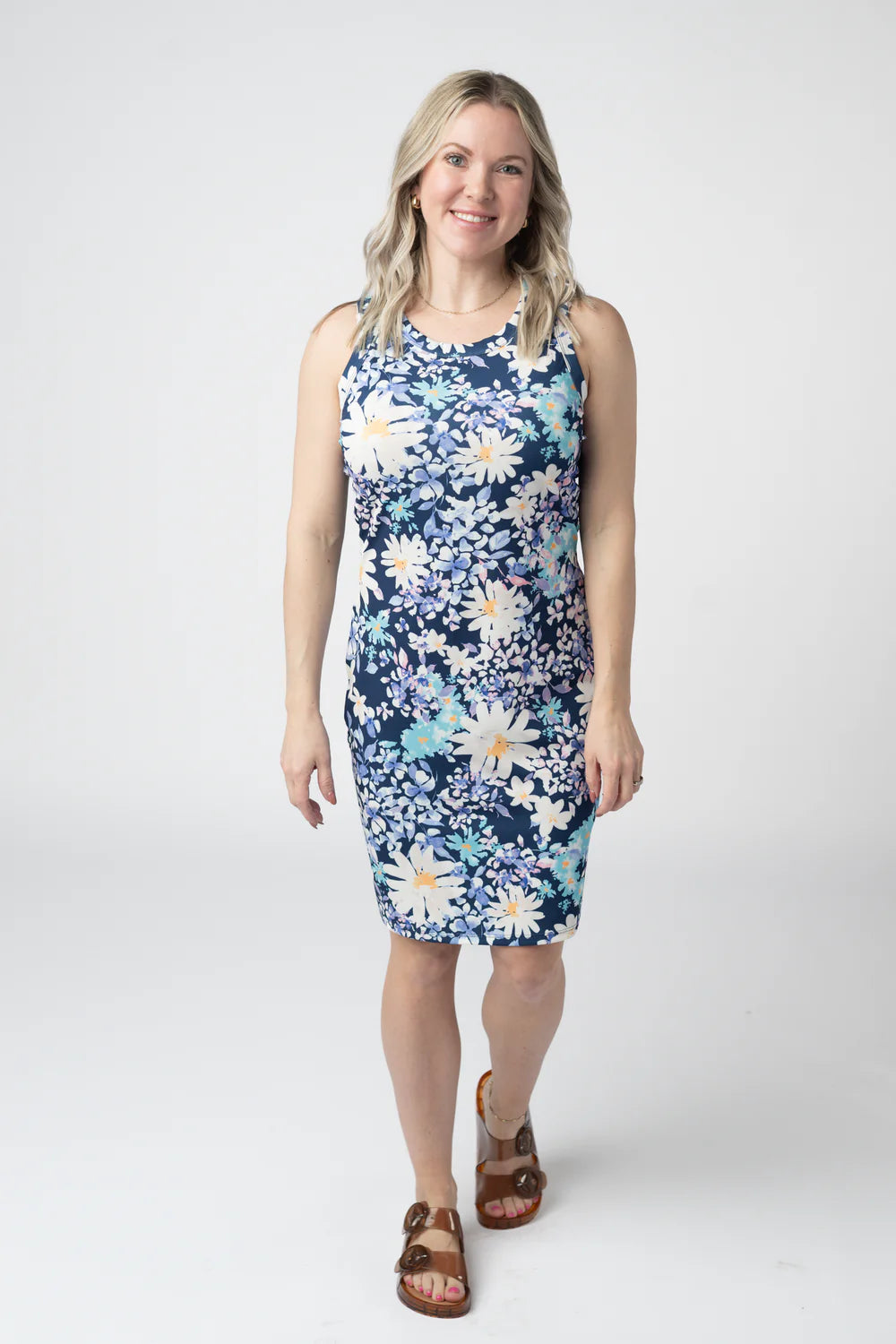 Michelle Mae  Mariah Ribbed Dress - Daisy Blues