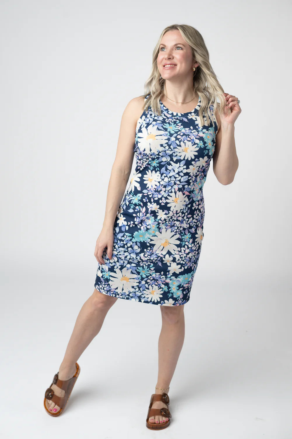 Michelle Mae  Mariah Ribbed Dress - Daisy Blues