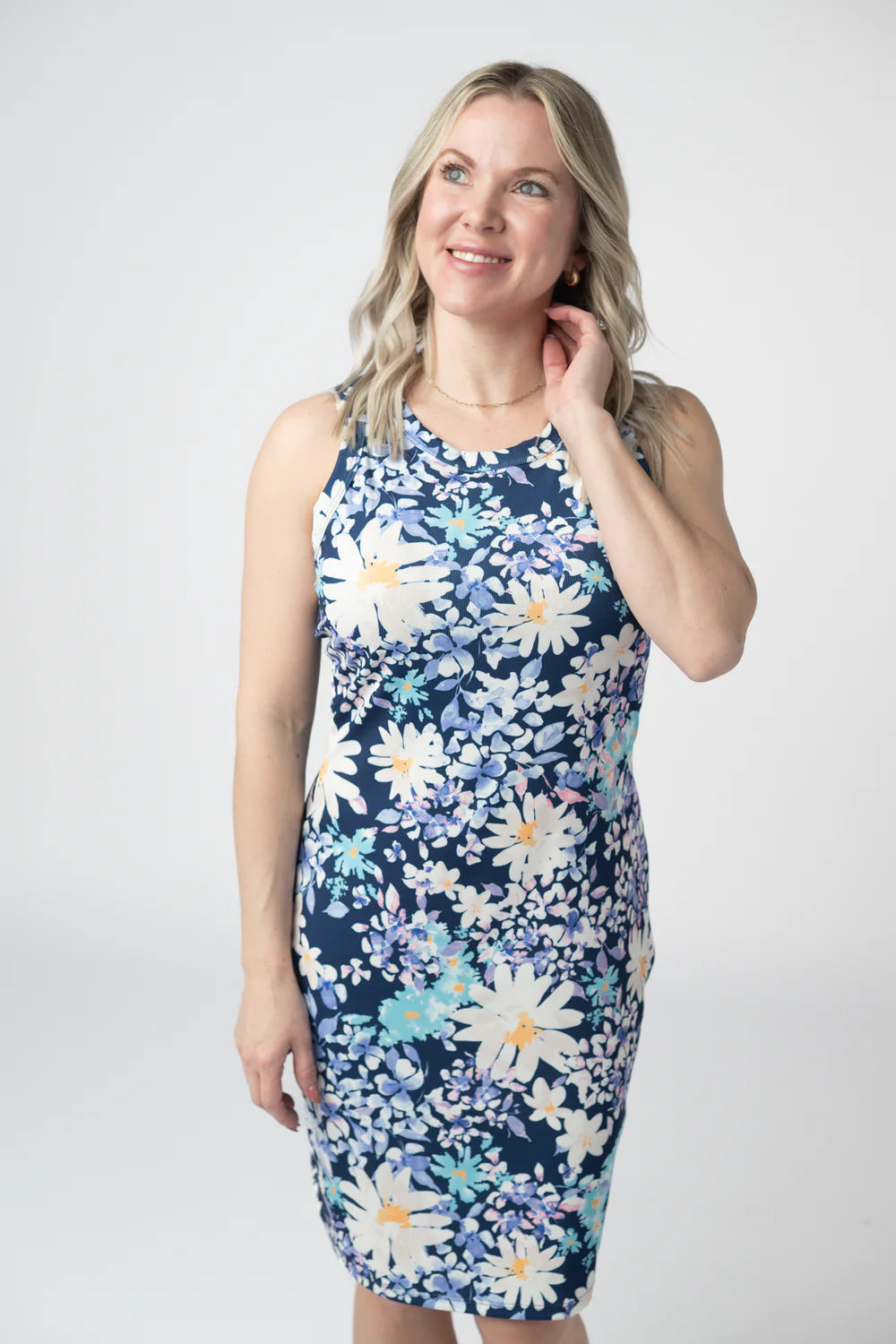 Michelle Mae  Mariah Ribbed Dress - Daisy Blues