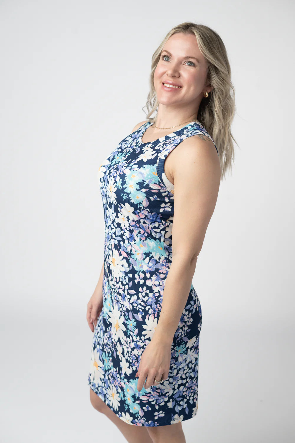 Michelle Mae  Mariah Ribbed Dress - Daisy Blues