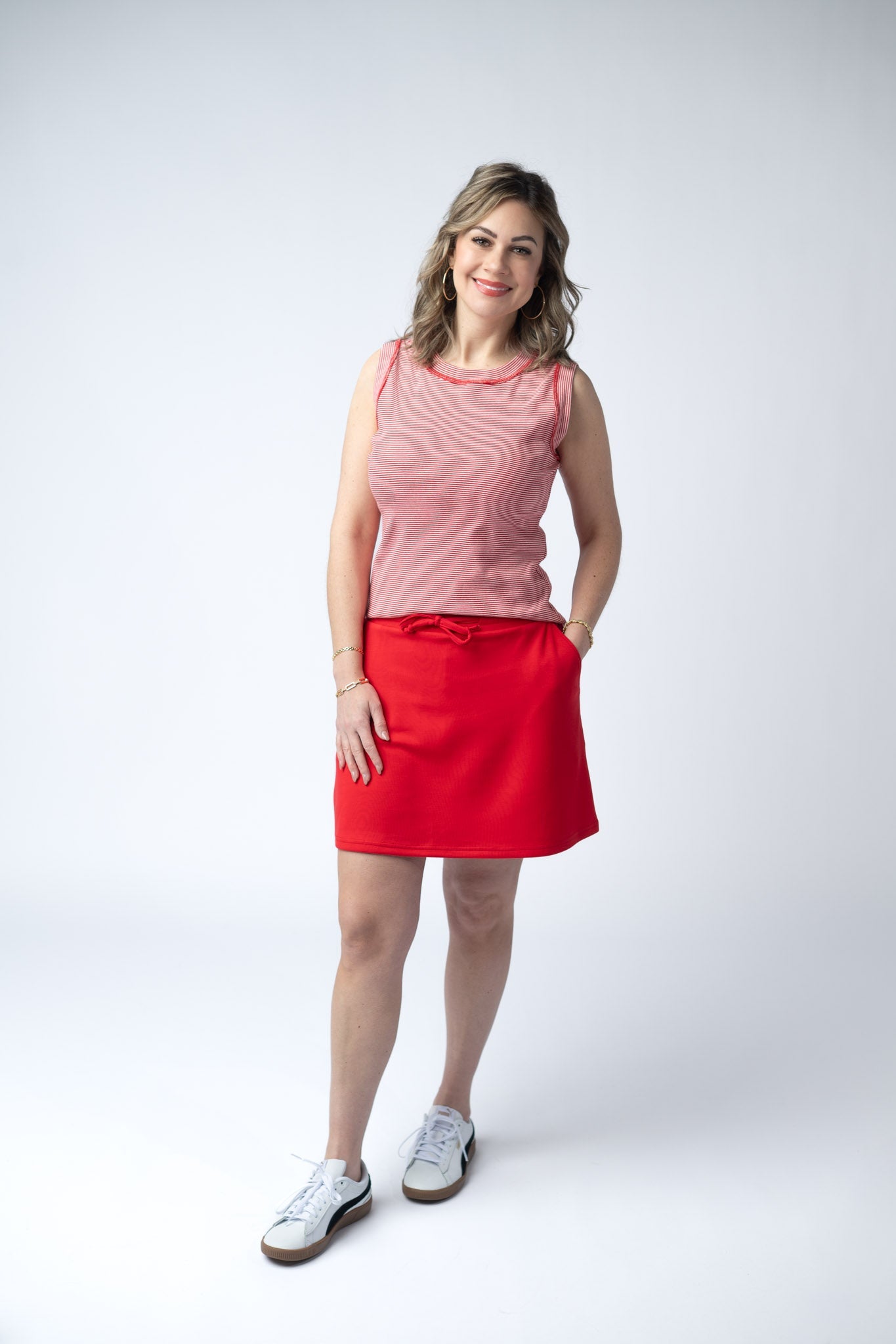 Michelle Mae Serena Luxe Skort - Red