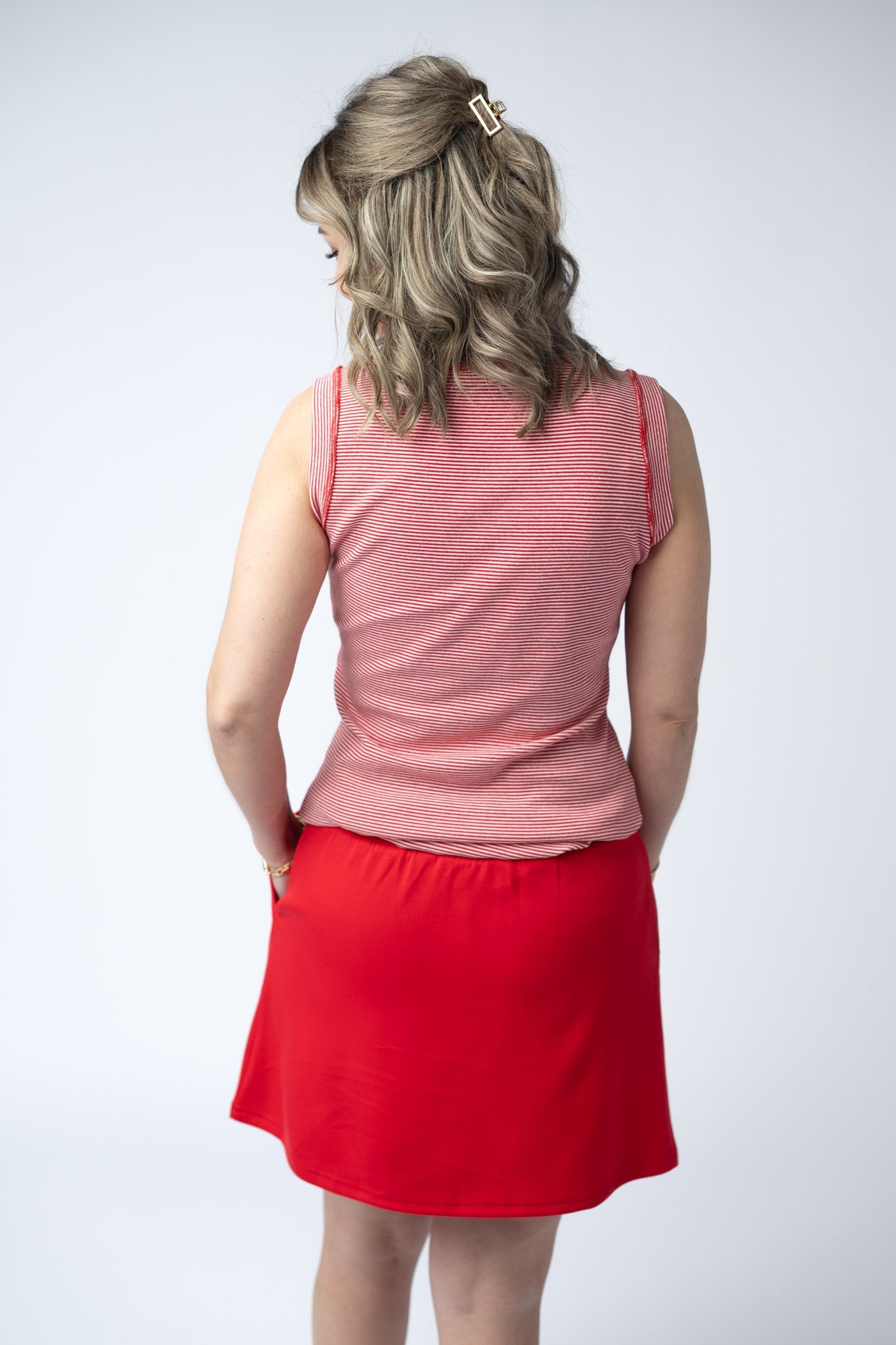 Michelle Mae Serena Luxe Skort - Red