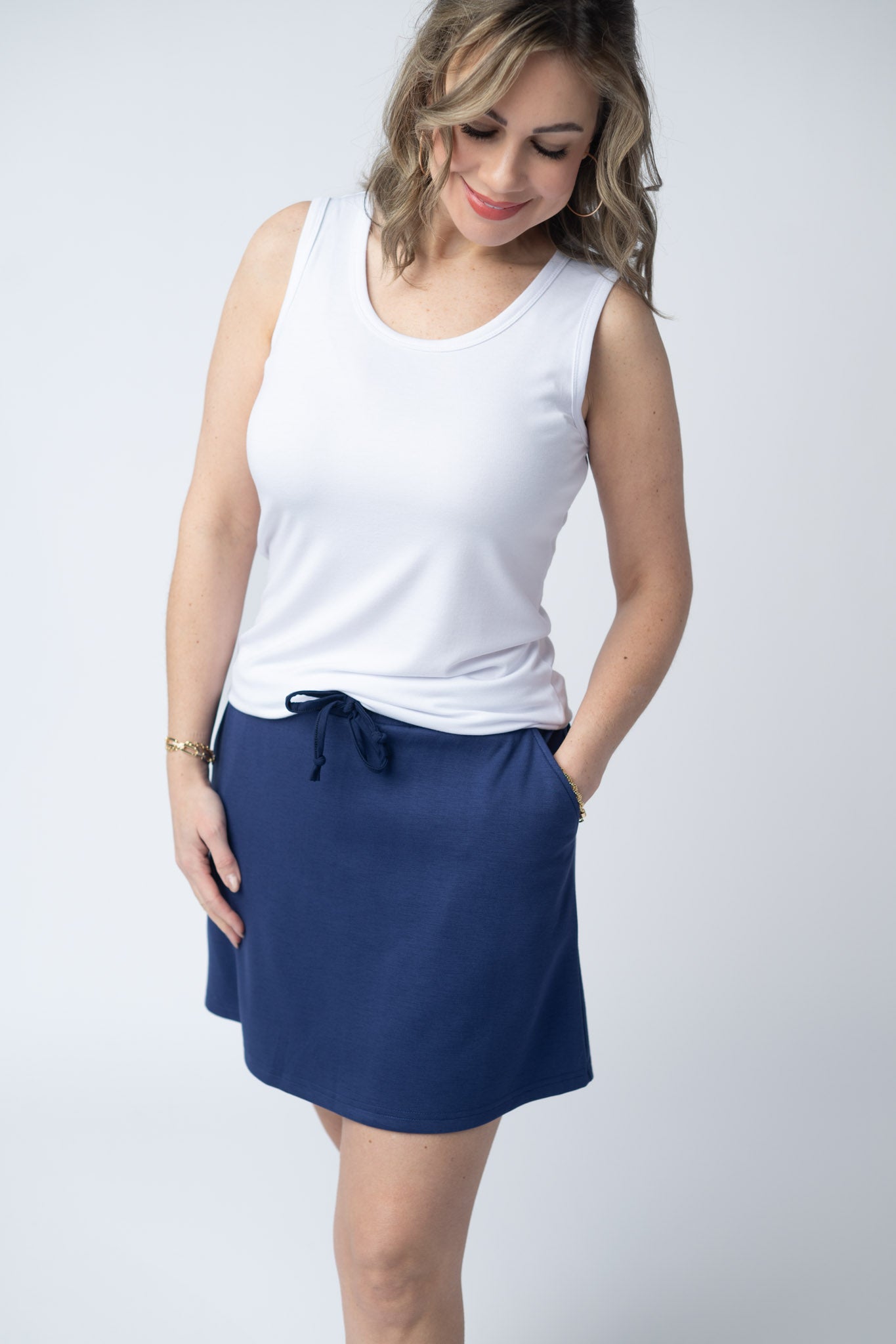 Michelle Mae Serena Luxe Skort - Navy