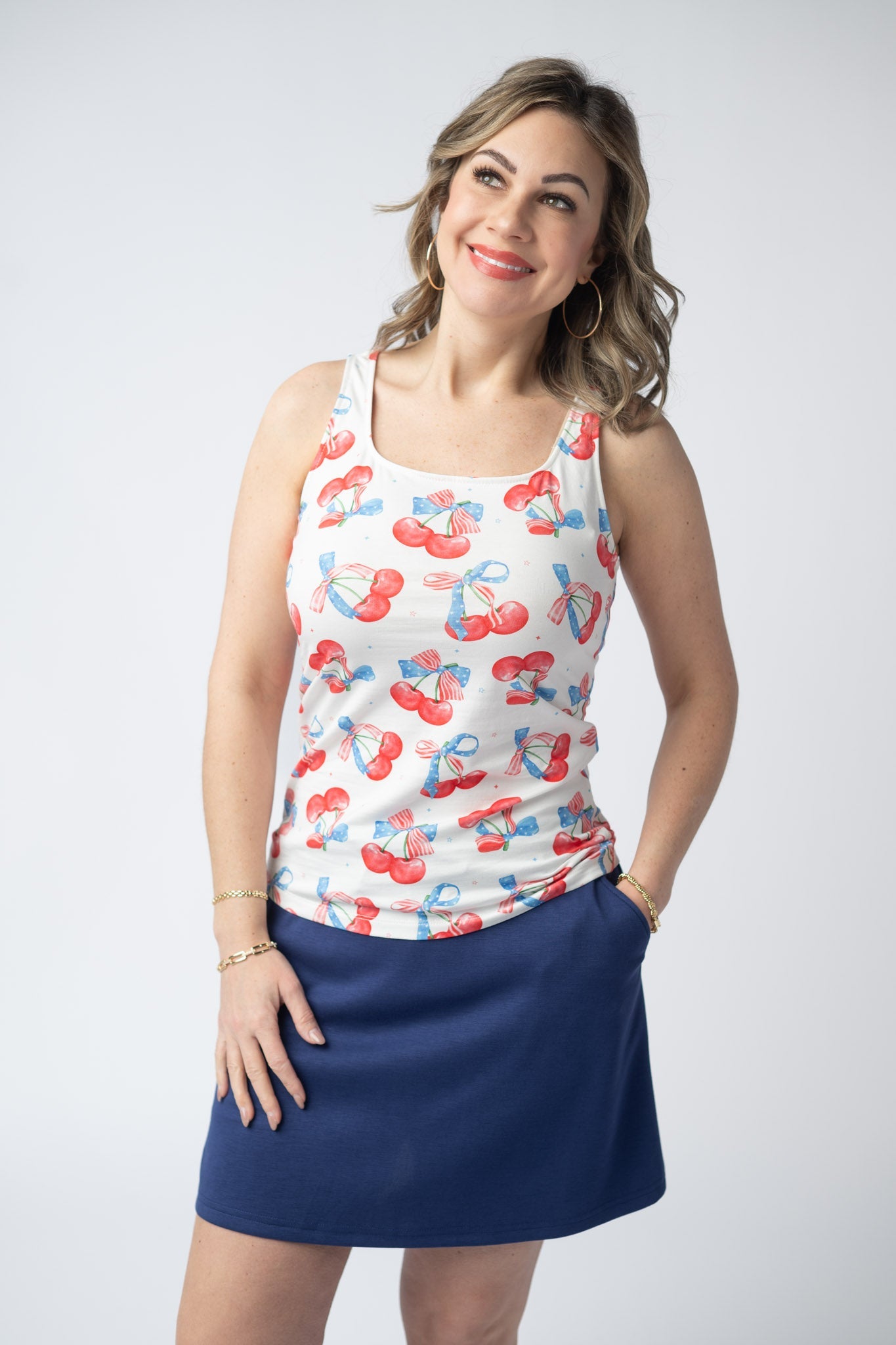 Michelle Mae Serena Luxe Skort - Navy