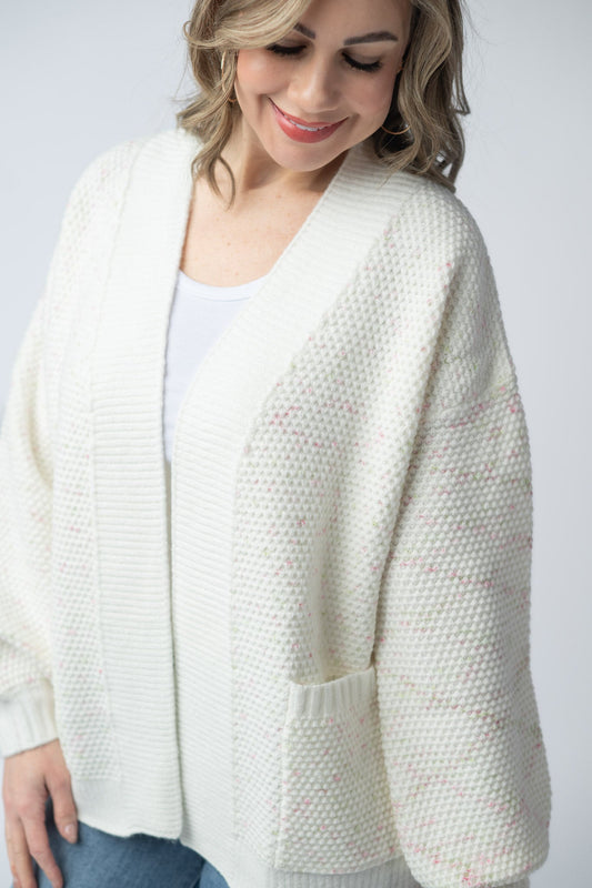 Michelle Mae Kinsley Cardigan - Pink and Green Mix