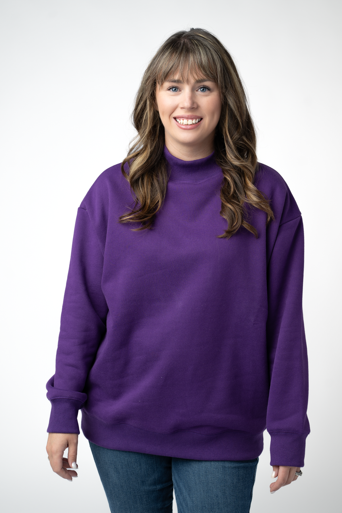 Michelle Mae Marley Mock Neck Sweatshirt - Purple