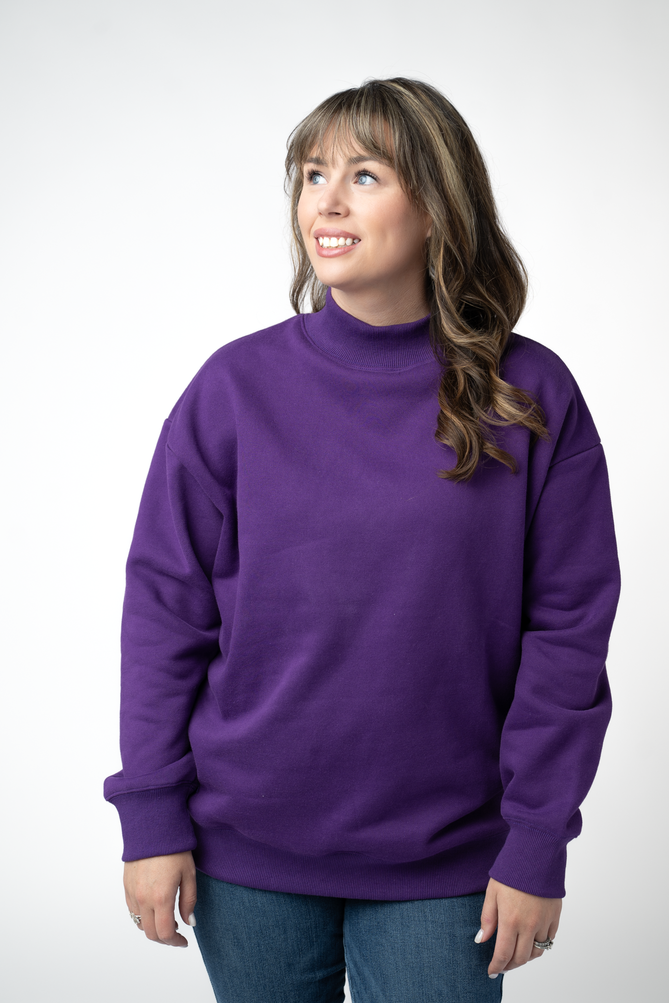 Michelle Mae Marley Mock Neck Sweatshirt - Purple