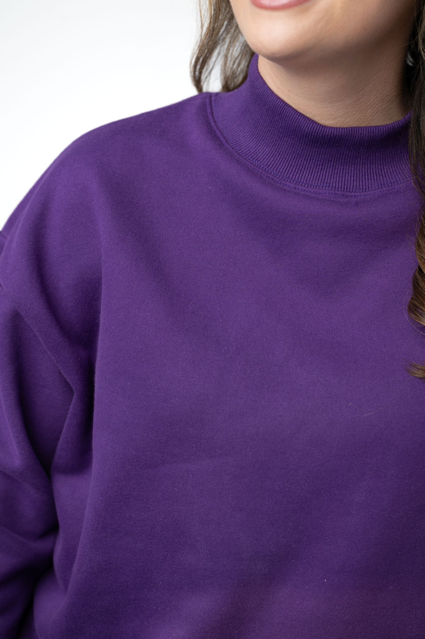 Michelle Mae Marley Mock Neck Sweatshirt - Purple