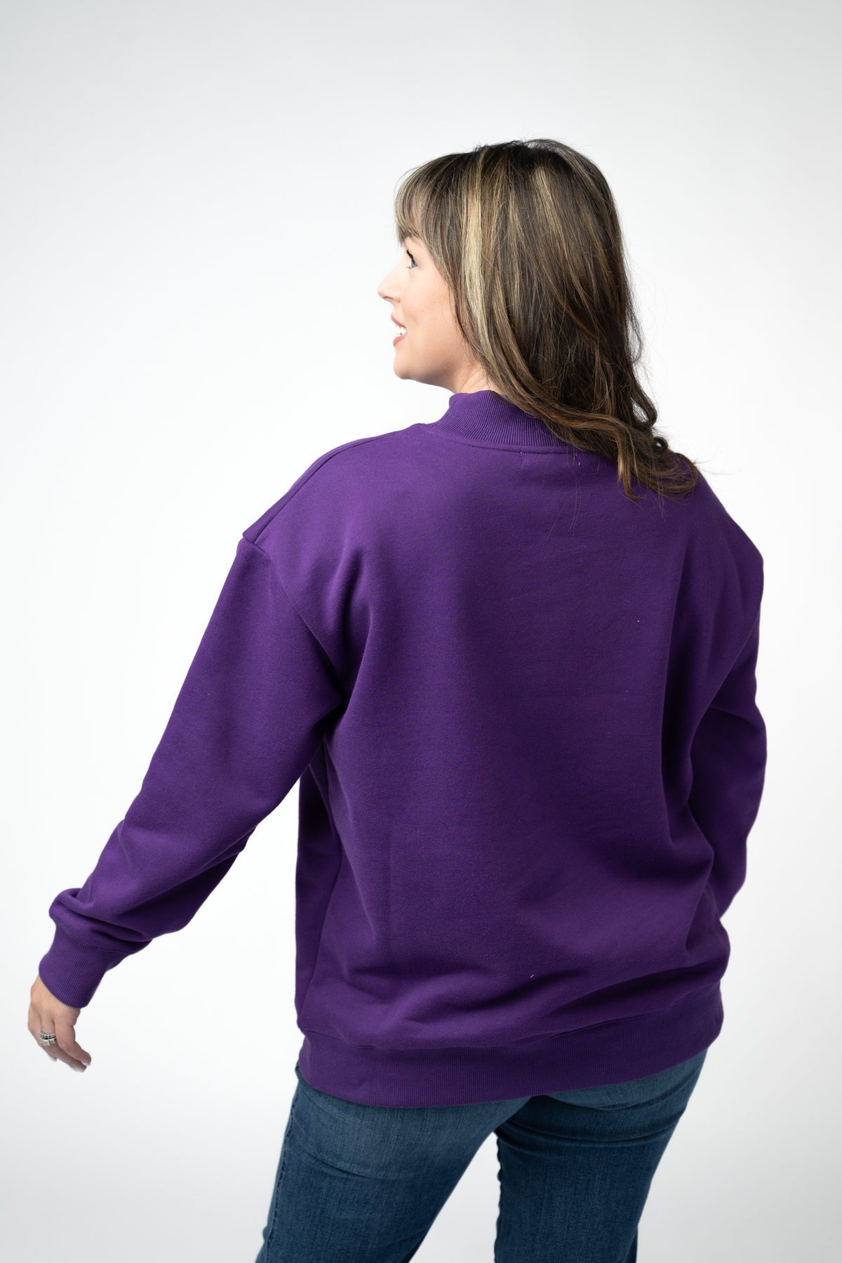 Michelle Mae Marley Mock Neck Sweatshirt - Purple