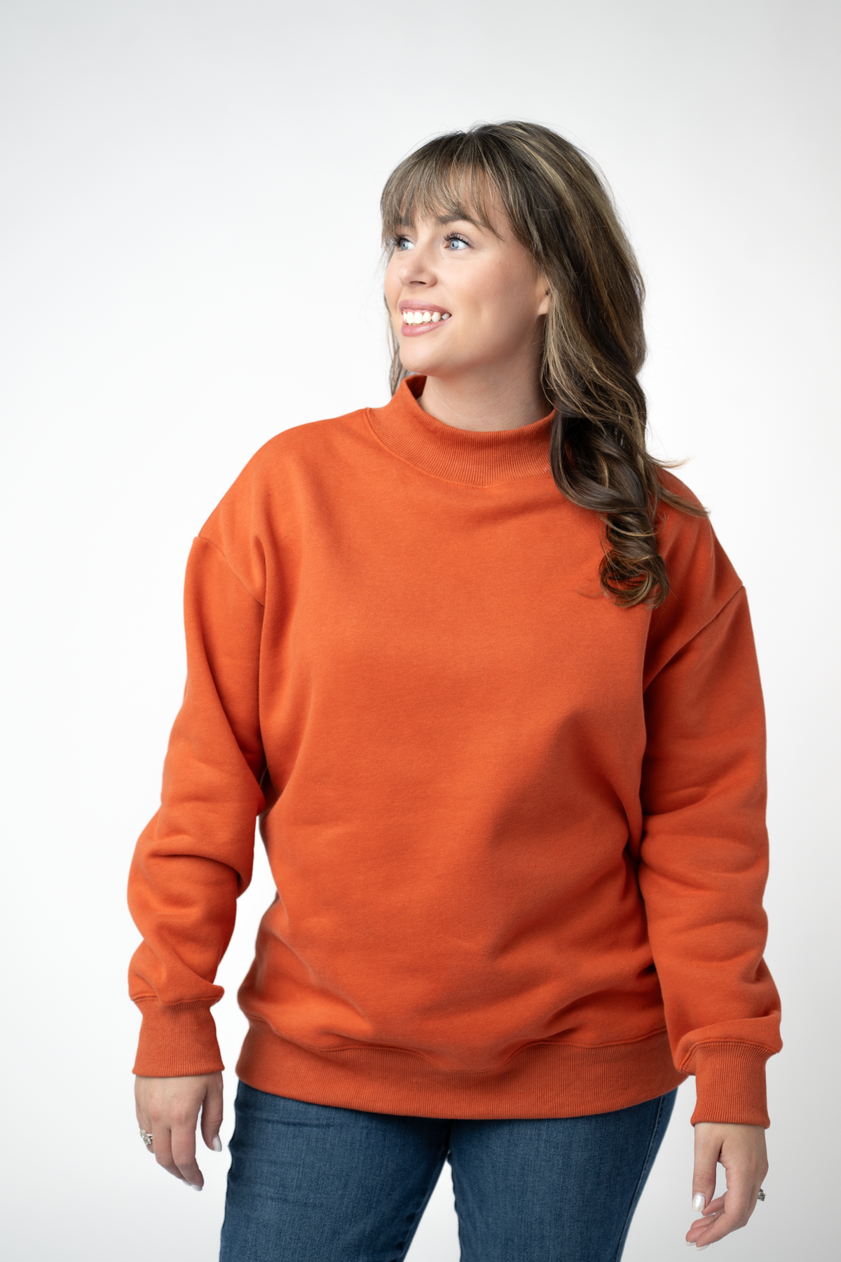Michelle Mae Marley Mock Neck Sweatshirt - Pumpkin