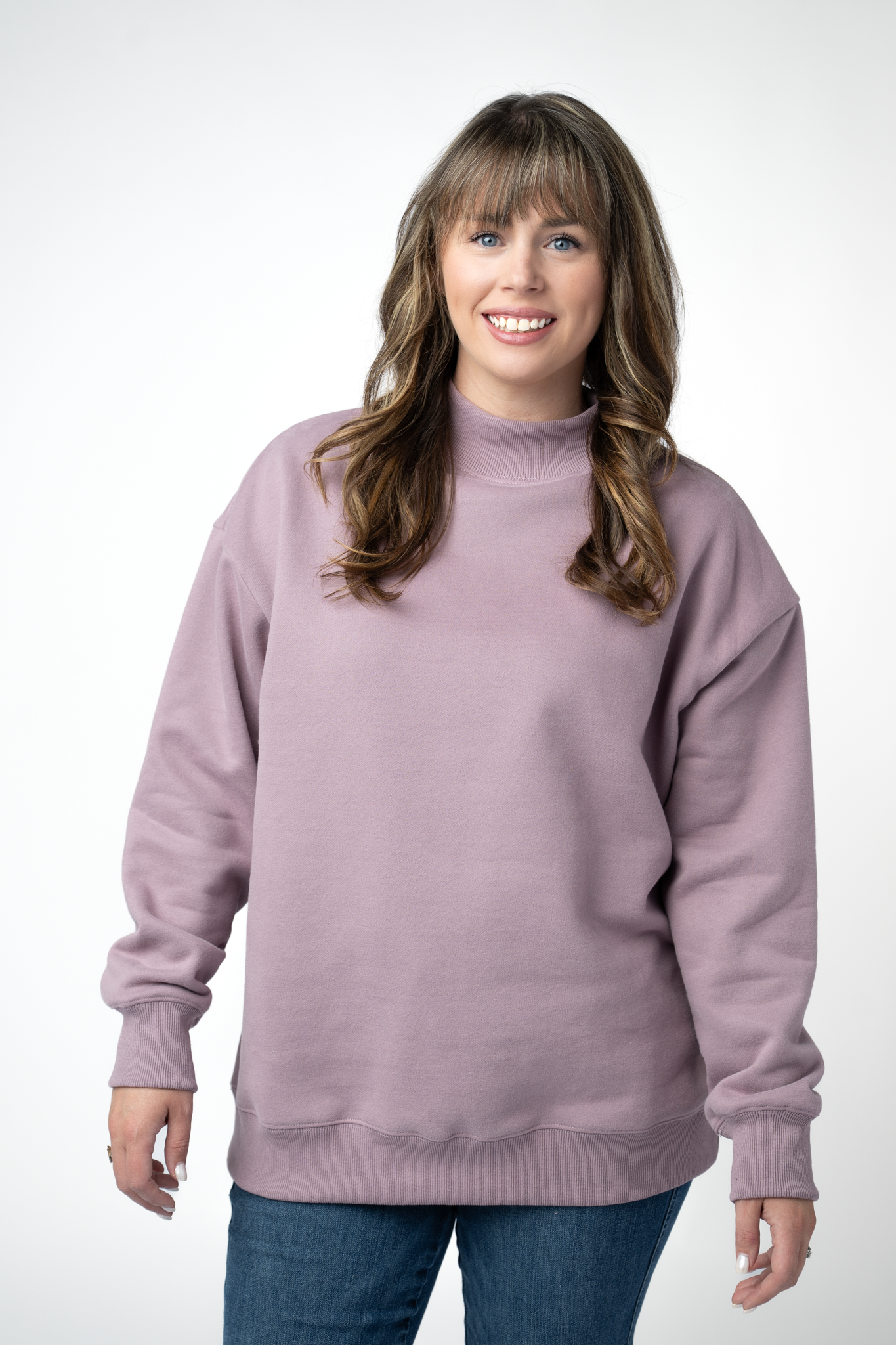 Michelle Mae Marley Mock Neck Sweatshirt - Mauve