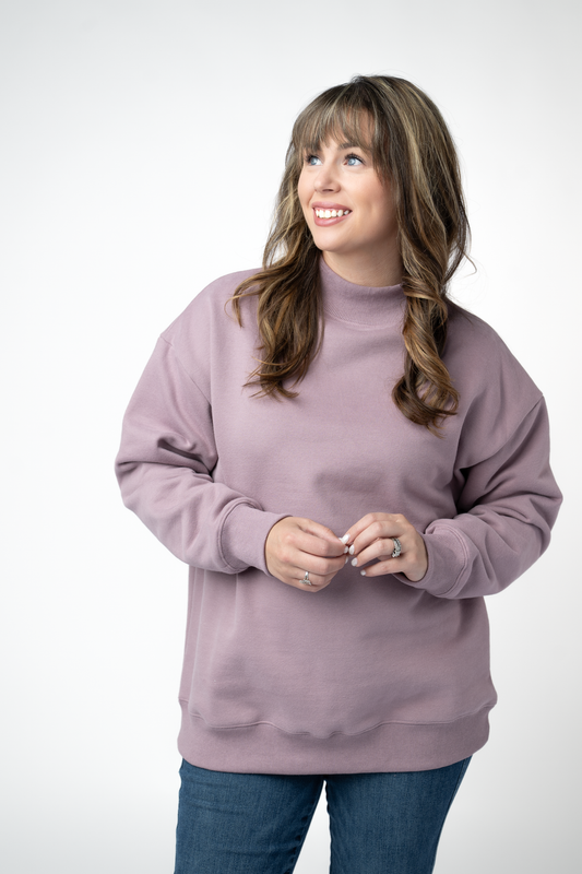 Michelle Mae Marley Mock Neck Sweatshirt - Mauve