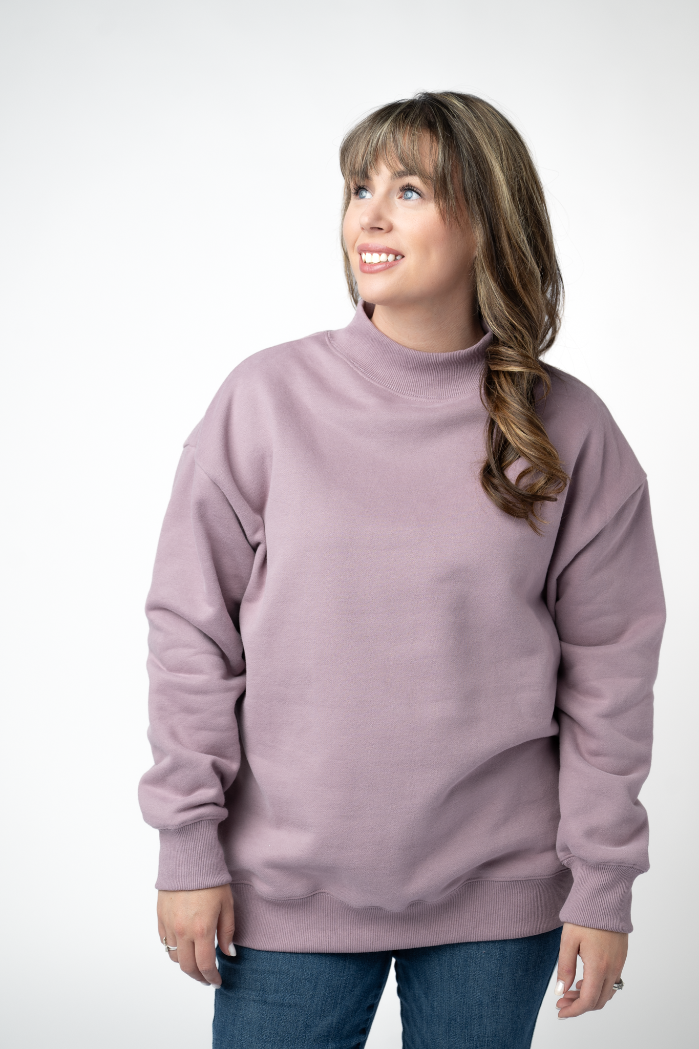 Michelle Mae Marley Mock Neck Sweatshirt - Mauve