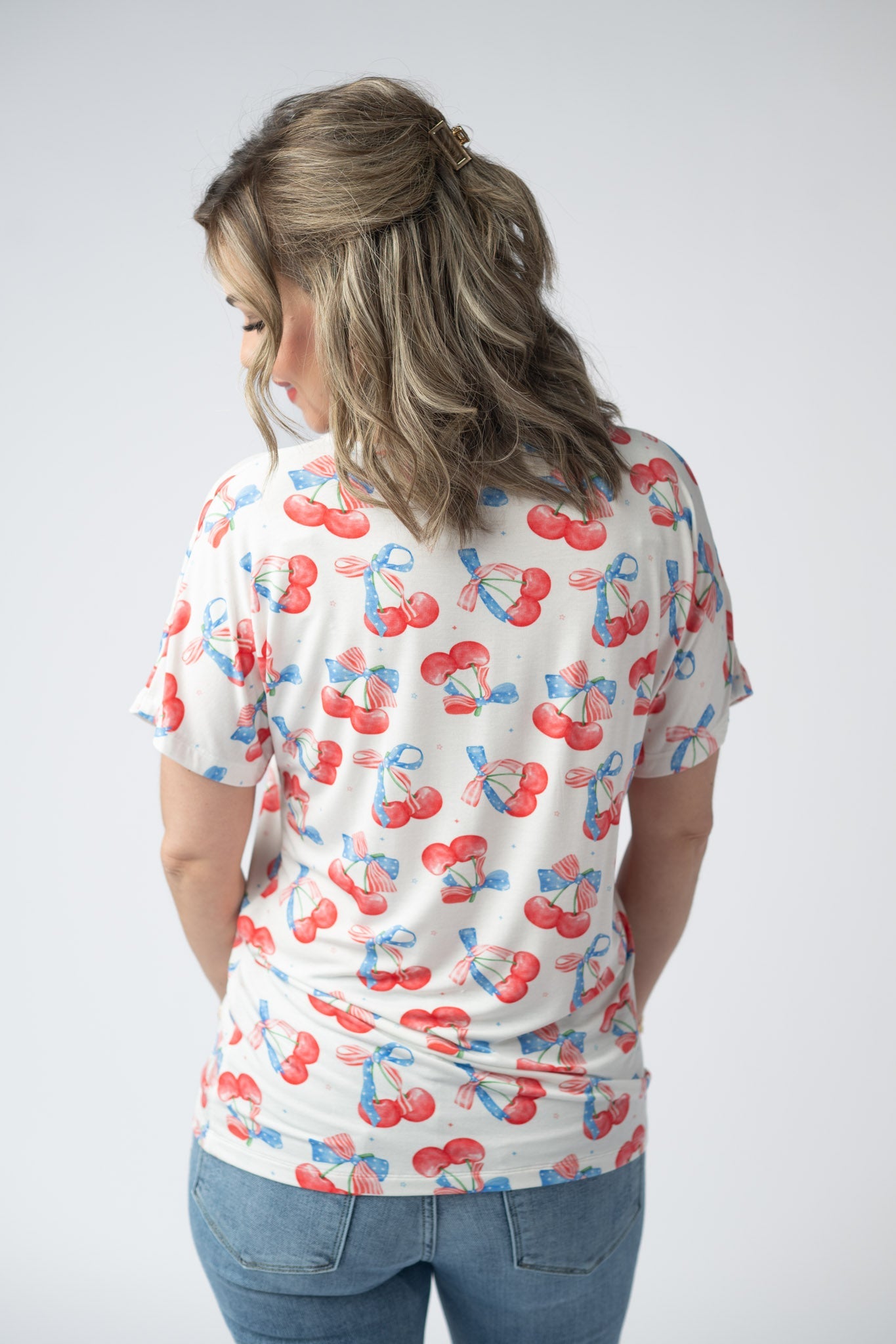 Michelle Mae Chloe Cozy Top - Patriotic Cherries
