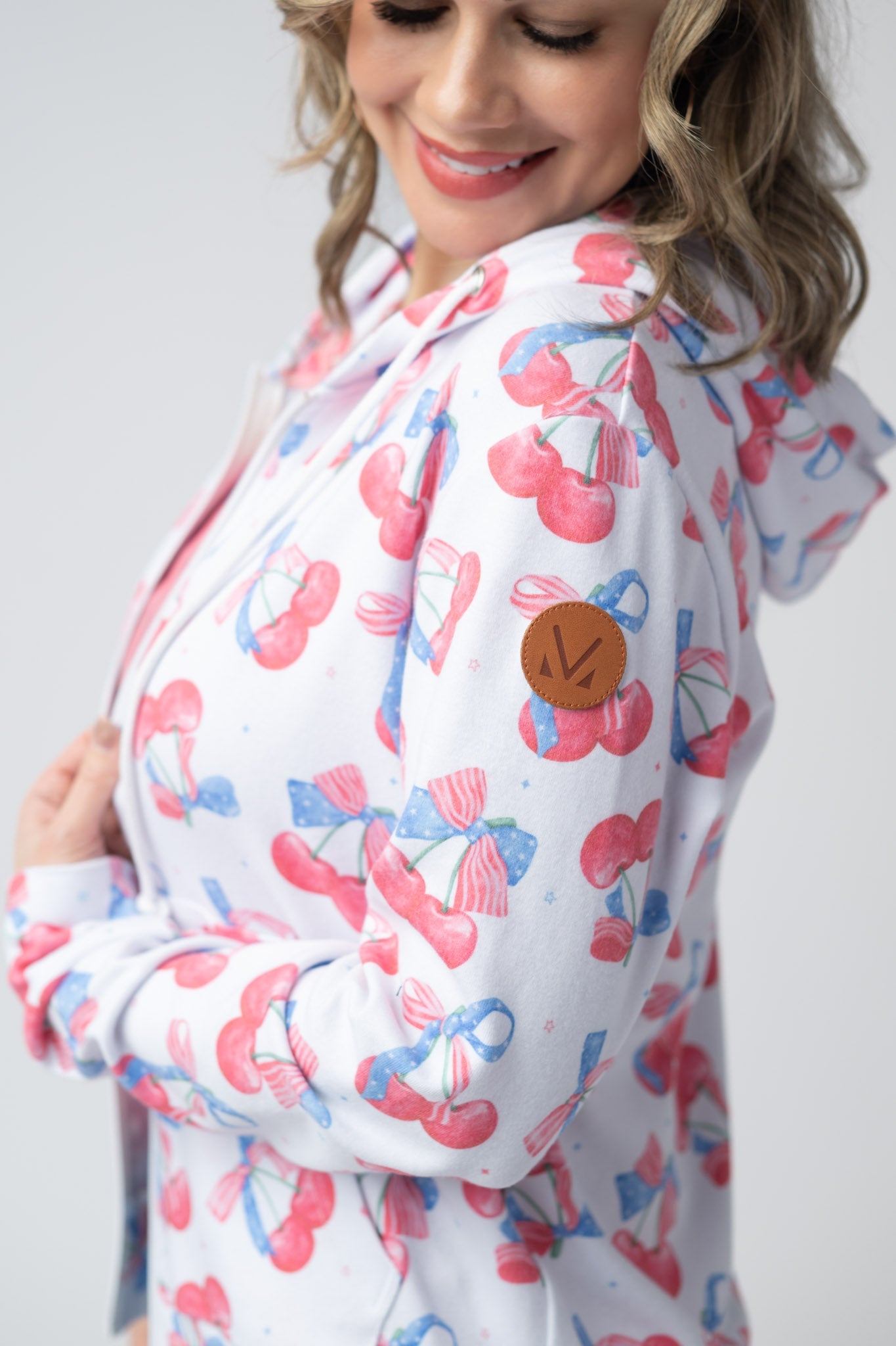 Michelle Mae  Fullzip Hoodie - Patriotic Cherries