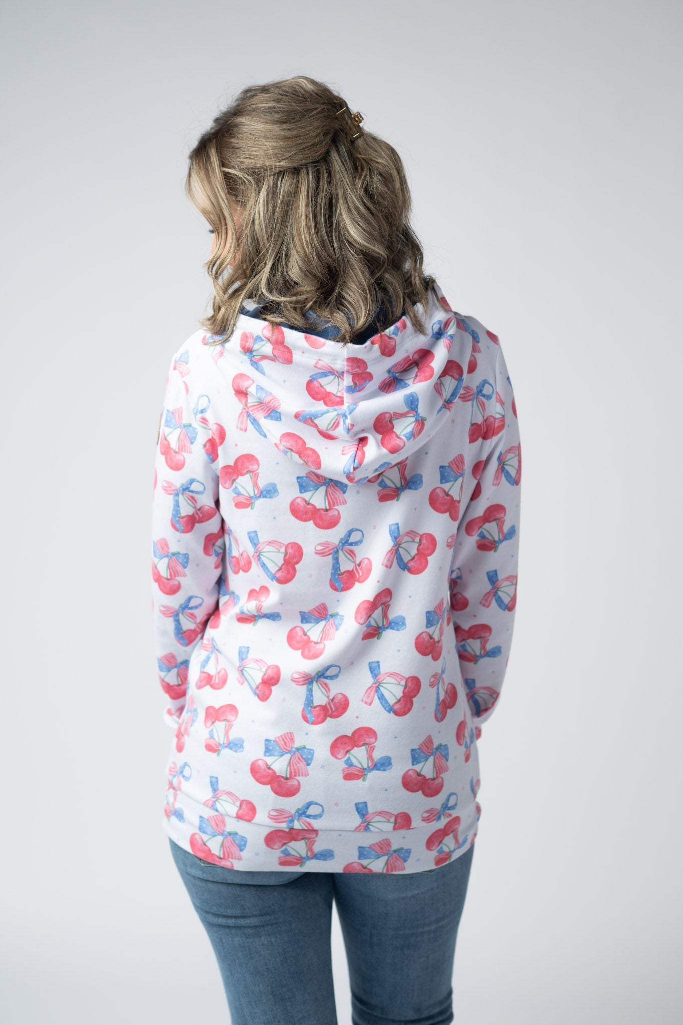 Michelle Mae Hailey Pullover Hoodie - Patriotic Cherries