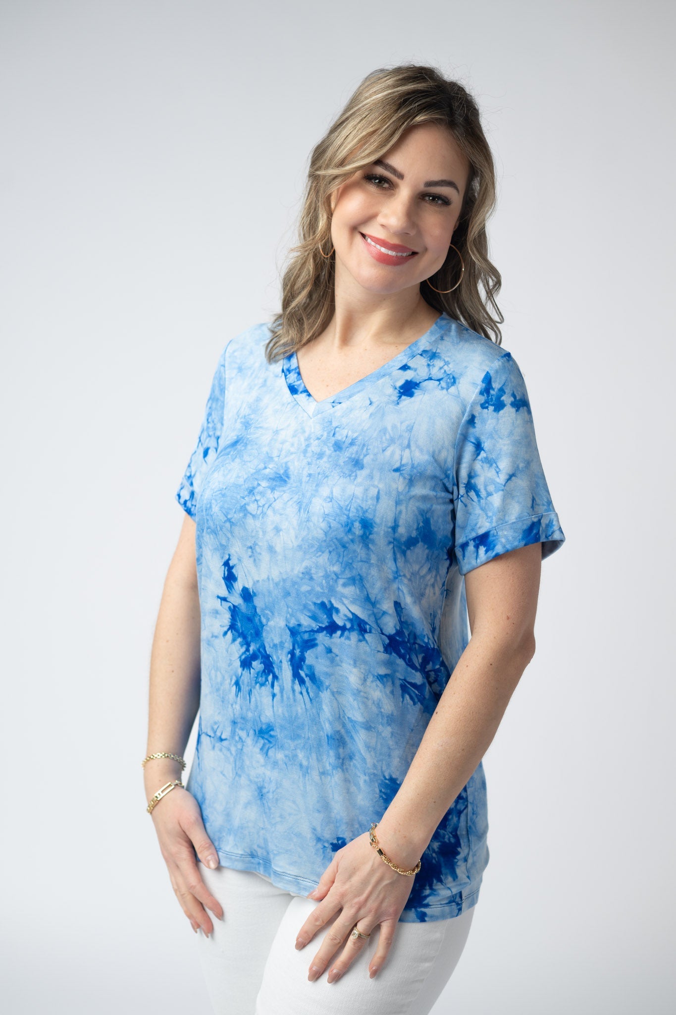 Michelle Mae Sophie Top - Blue Tie Dye